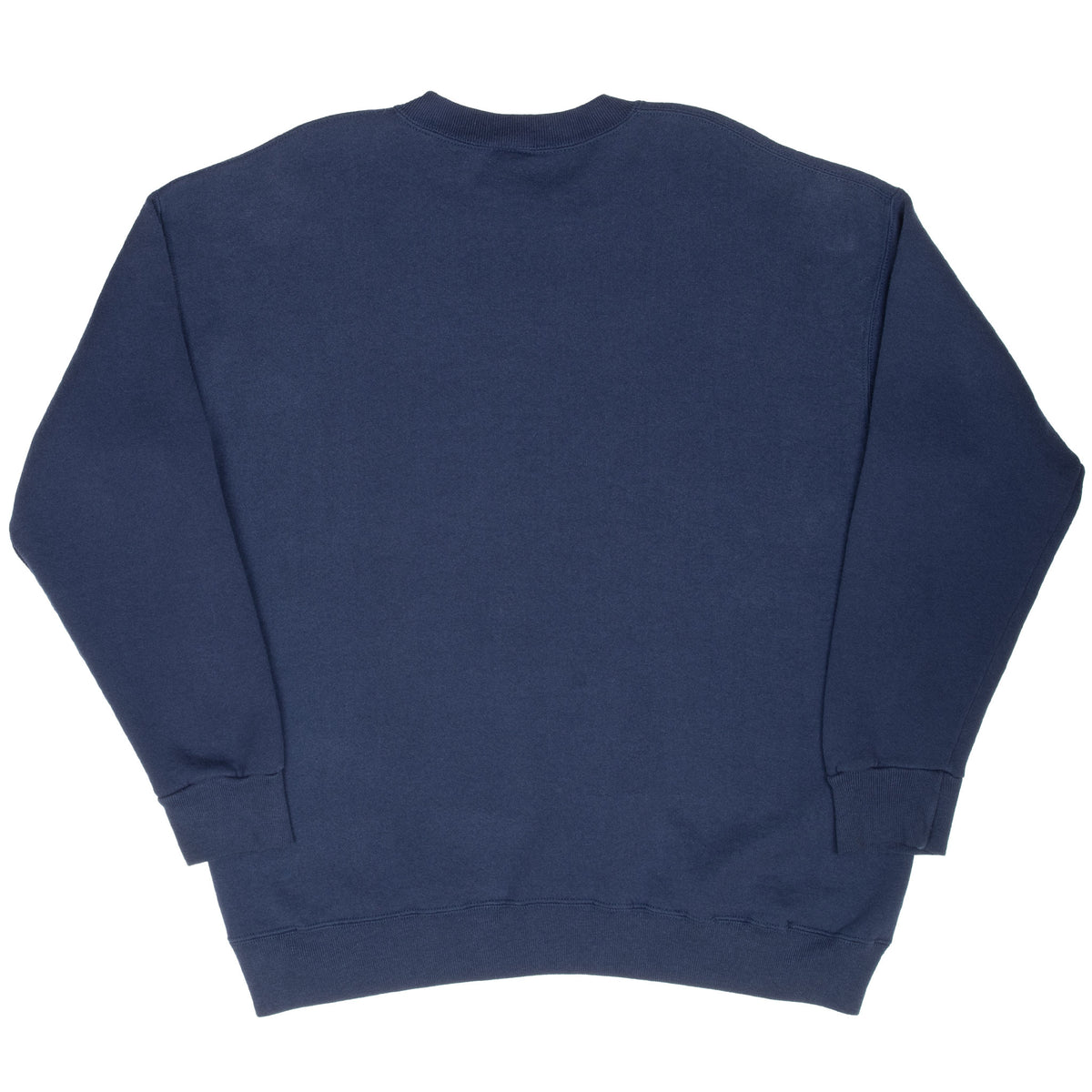 Back of navy Dallas Cowboys crewneck sweatshirt with no graphic
