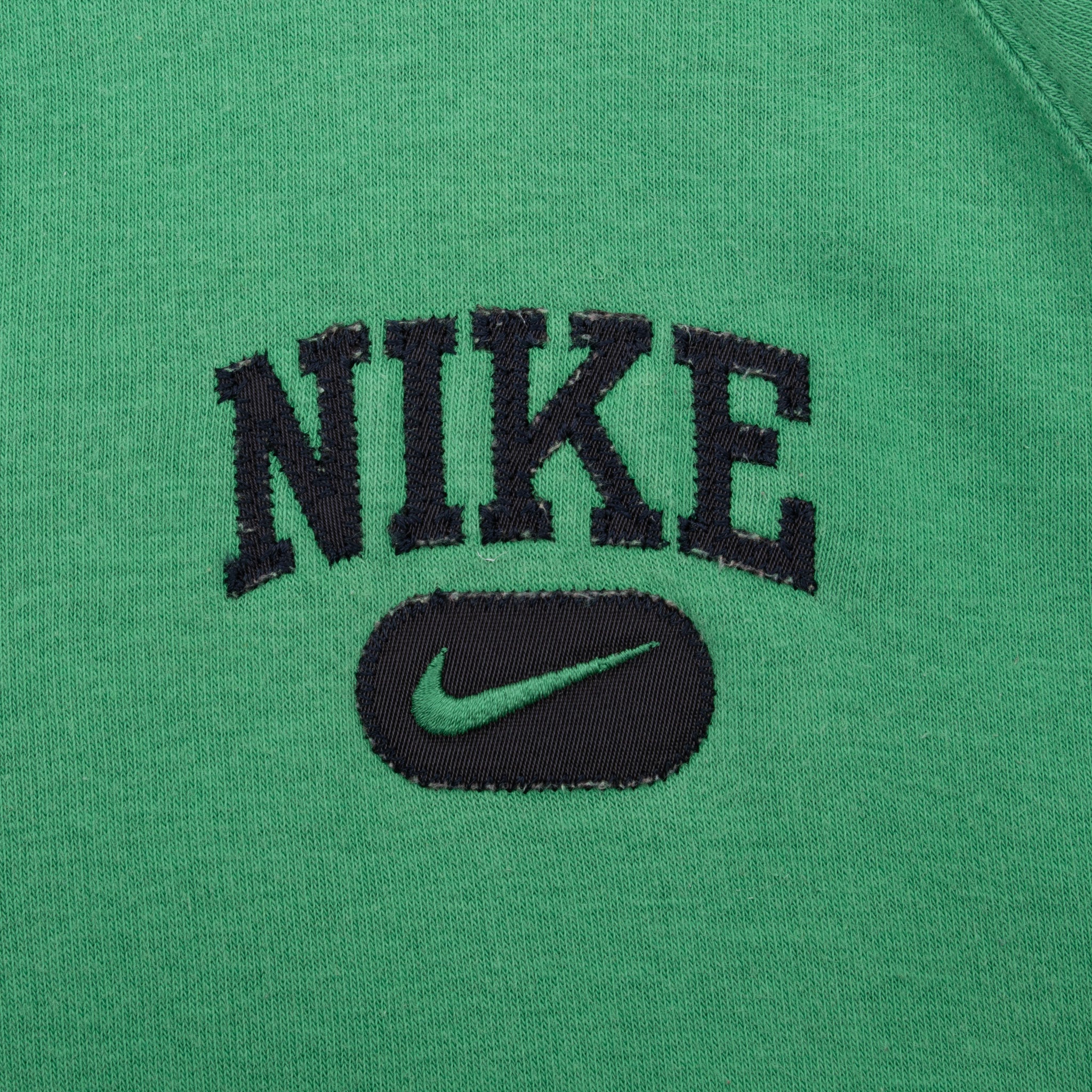 Vintage Nike Swoosh Spellout Quarter Zip Green Sweatshirt 2000S Size Large