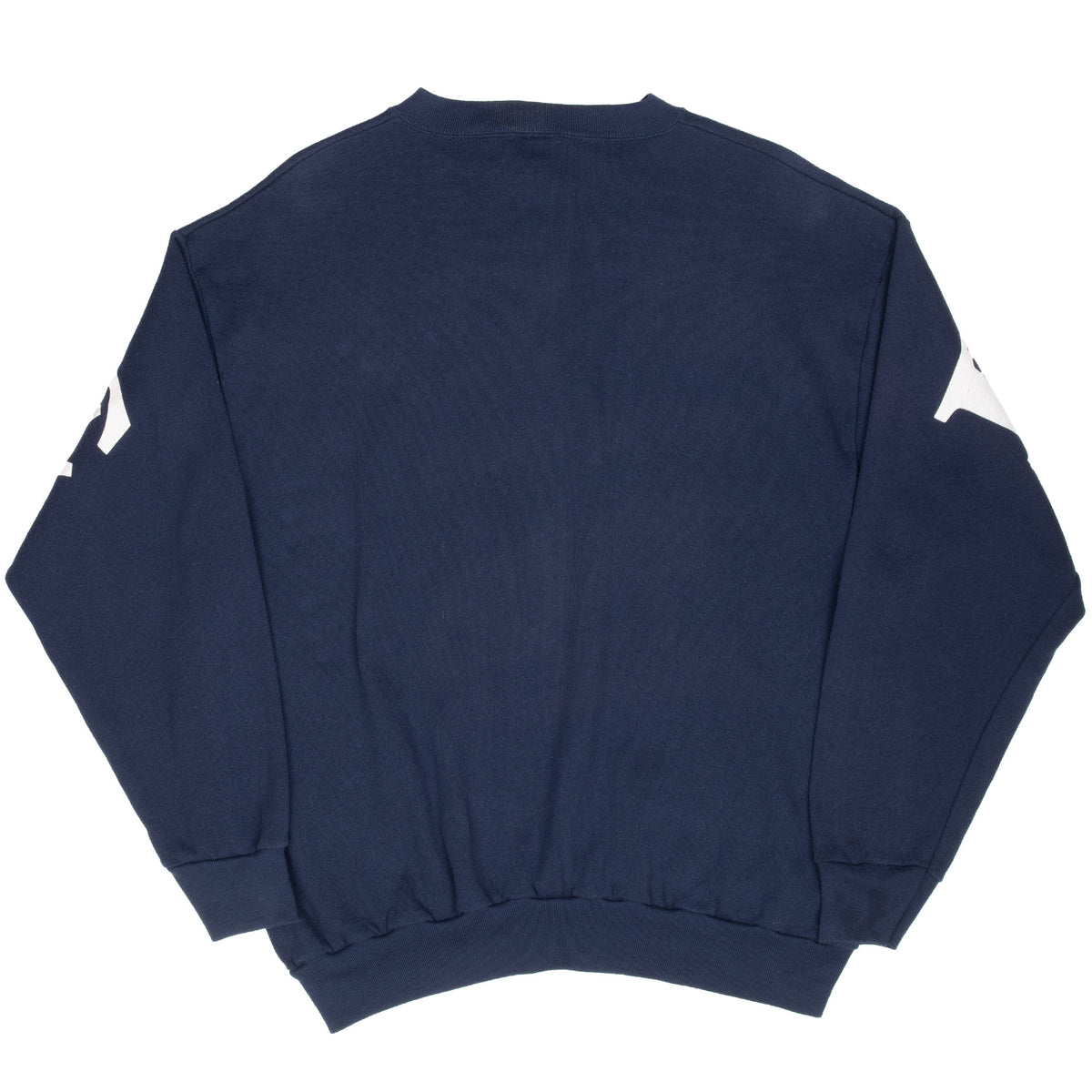 Back of navy Penn State Nittany Lions sweatshirt with white sleeve lettering