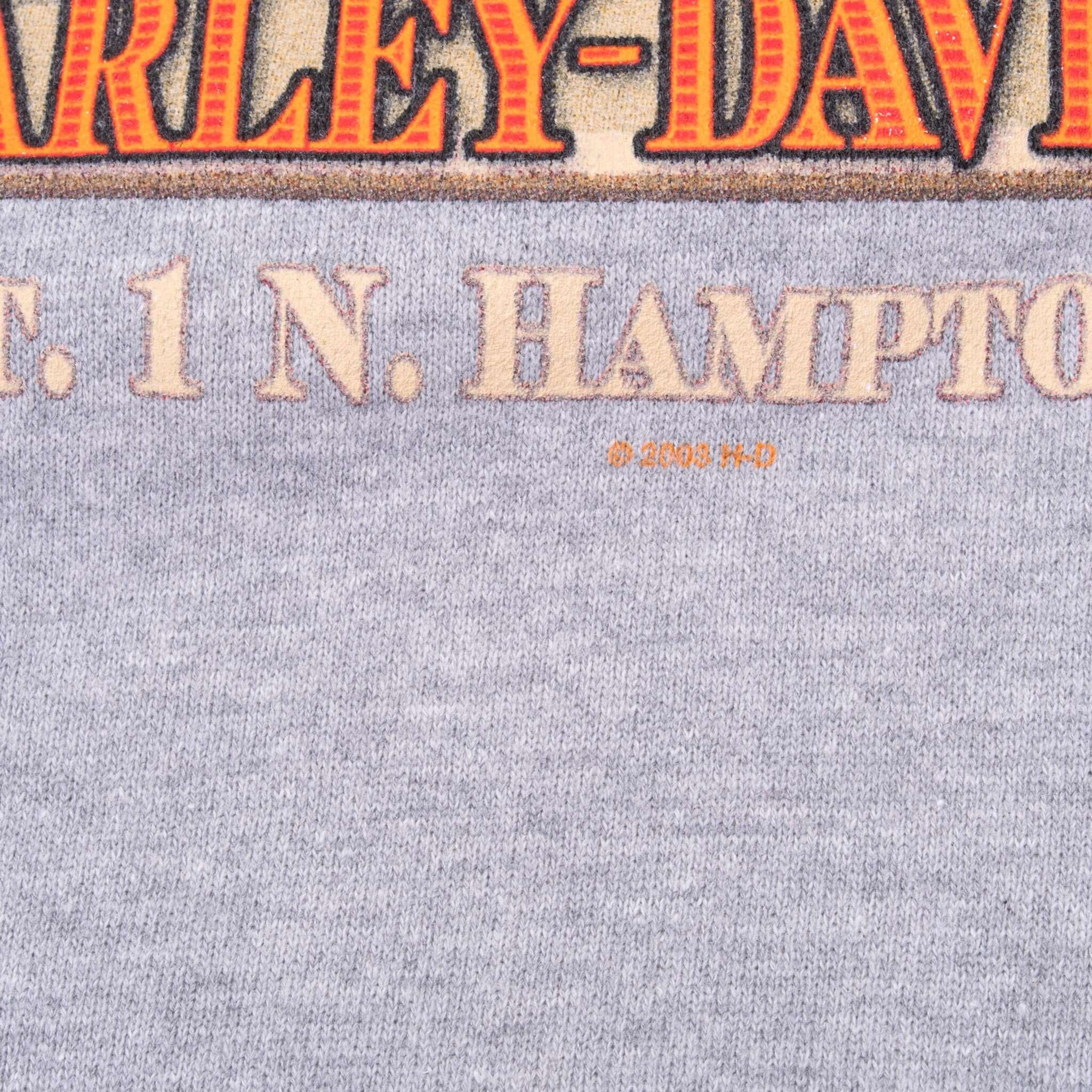 Vintage Harley Davidson Hampton New Hampshire 2003 Grey Sweatshirt Size XL
