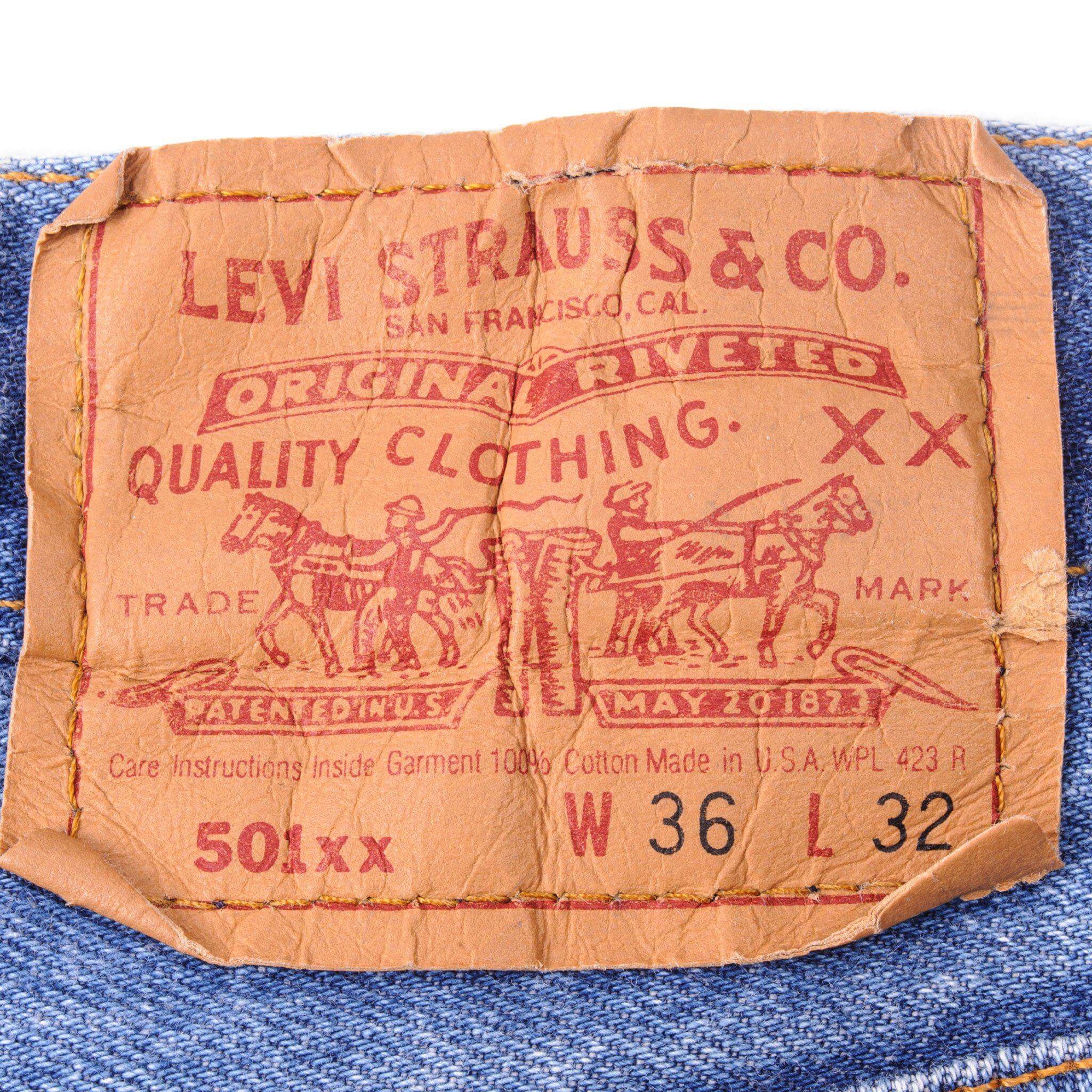 VINTAGE LEVIS 501 JEANS INDIGO 1988-1993 SIZE W34 L27 MADE IN USA