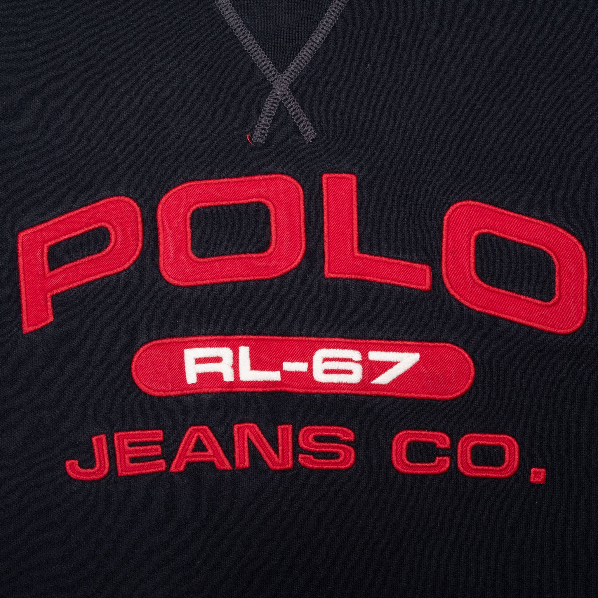 Vintage Ralph Lauren Polo Jeans 1990S Black Crewneck Sweatshirt Size XL
