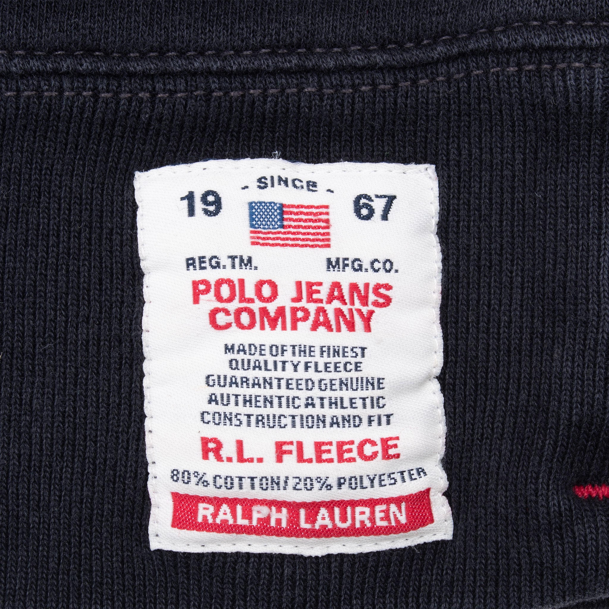 Vintage Ralph Lauren Polo Jeans 1990S Black Crewneck Sweatshirt Size XL