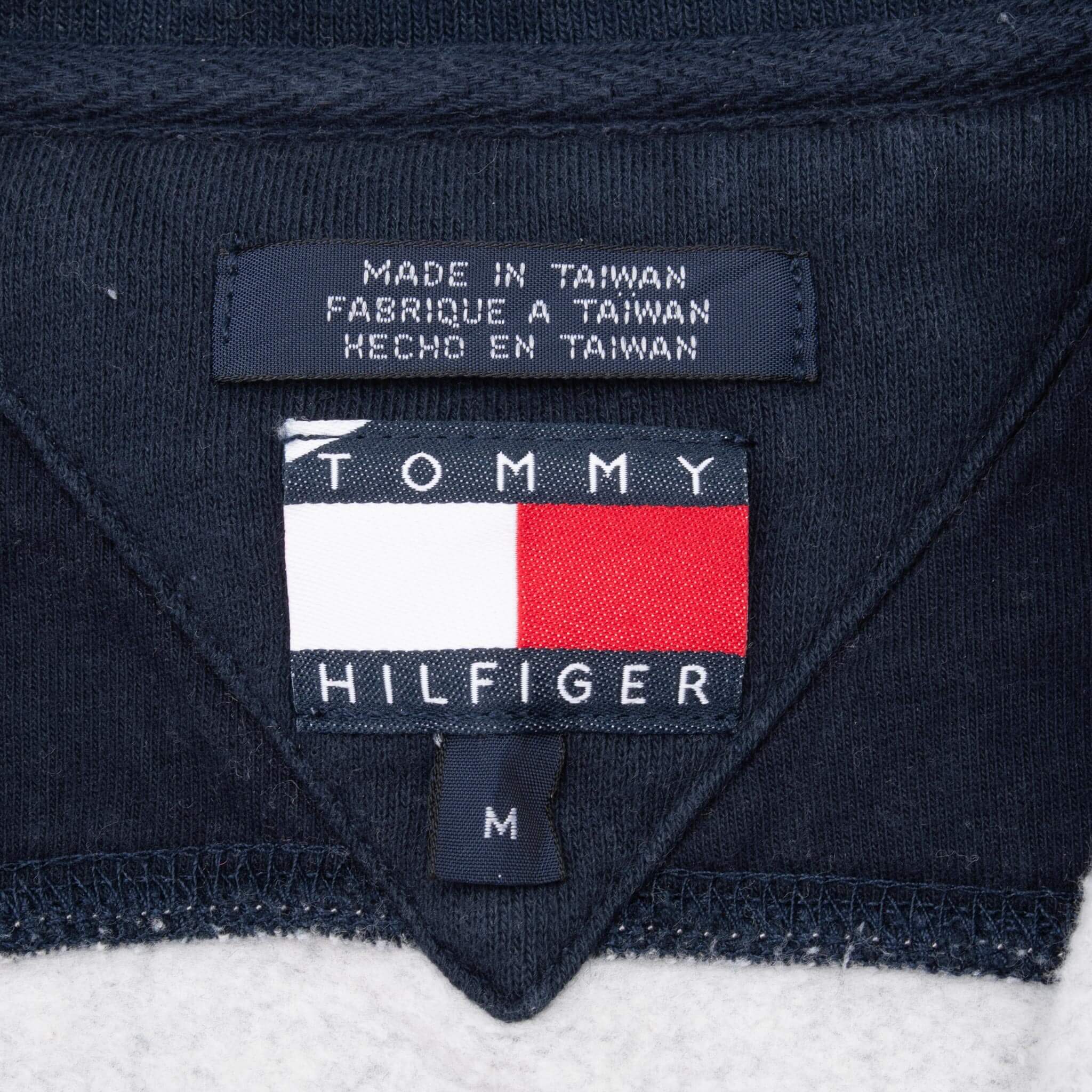 VINTAGE TOMMY HILFIGER 1990S QUARTER ZIP SWEATSHIRT MEDIUM