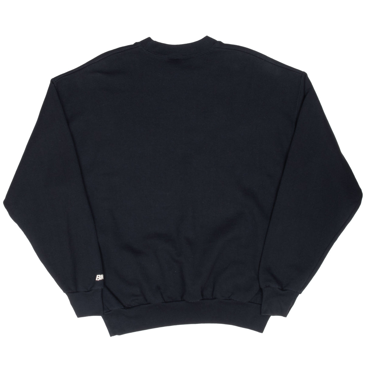 Back of black Carolina Panthers crewneck sweatshirt with a plain design