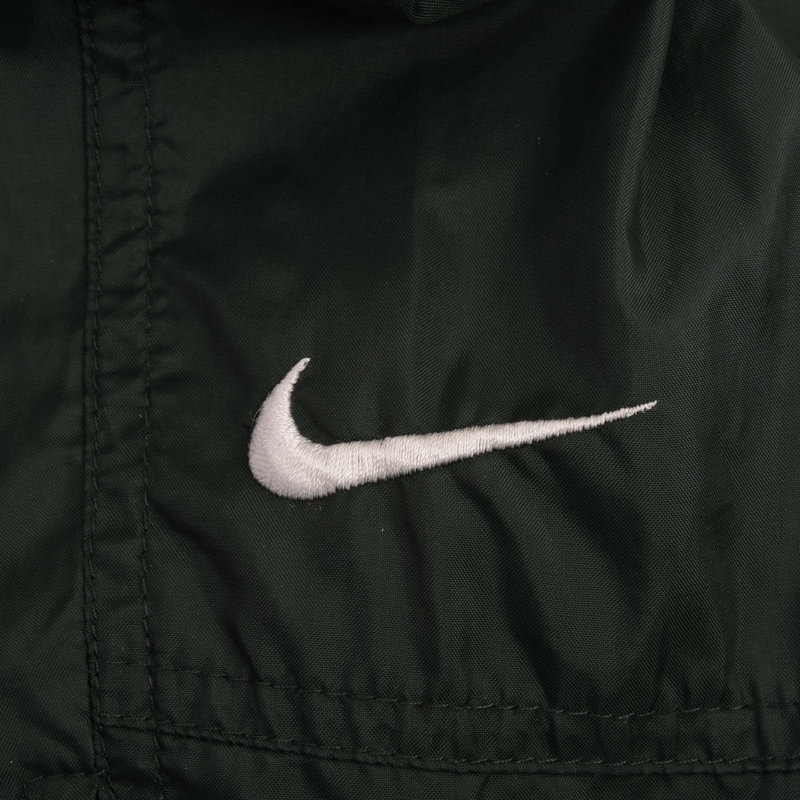 Vintage Nike Classic Swoosh Green Nylon Track Pants 1990S Size Medium