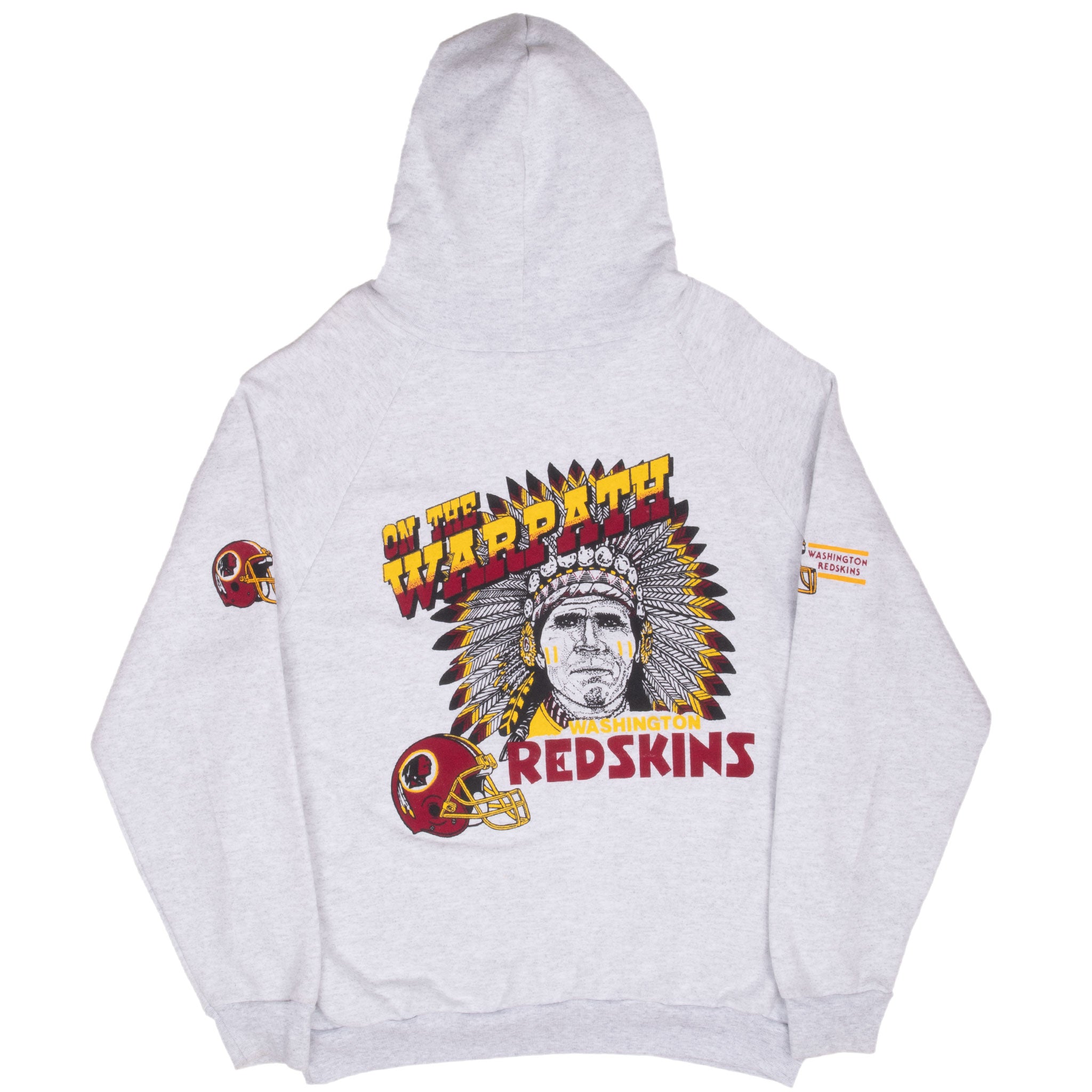 Vintage Nfl Washington Redskins Grey Hoodie Sweatshirt 1990S Size XL Made In Usa