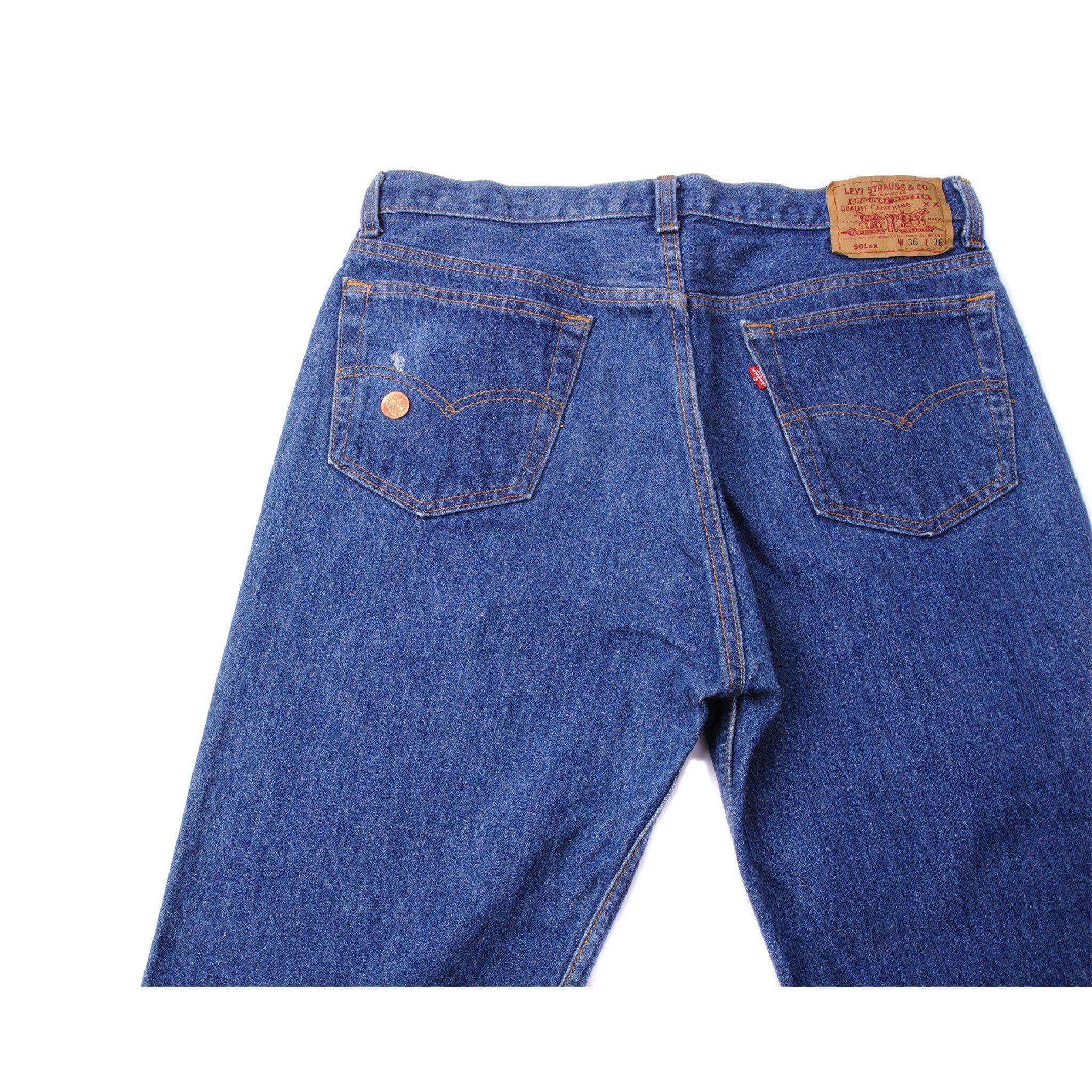 VINTAGE LEVIS 501 JEANS INDIGO 1988-1993 SIZE W34 L32 MADE IN USA