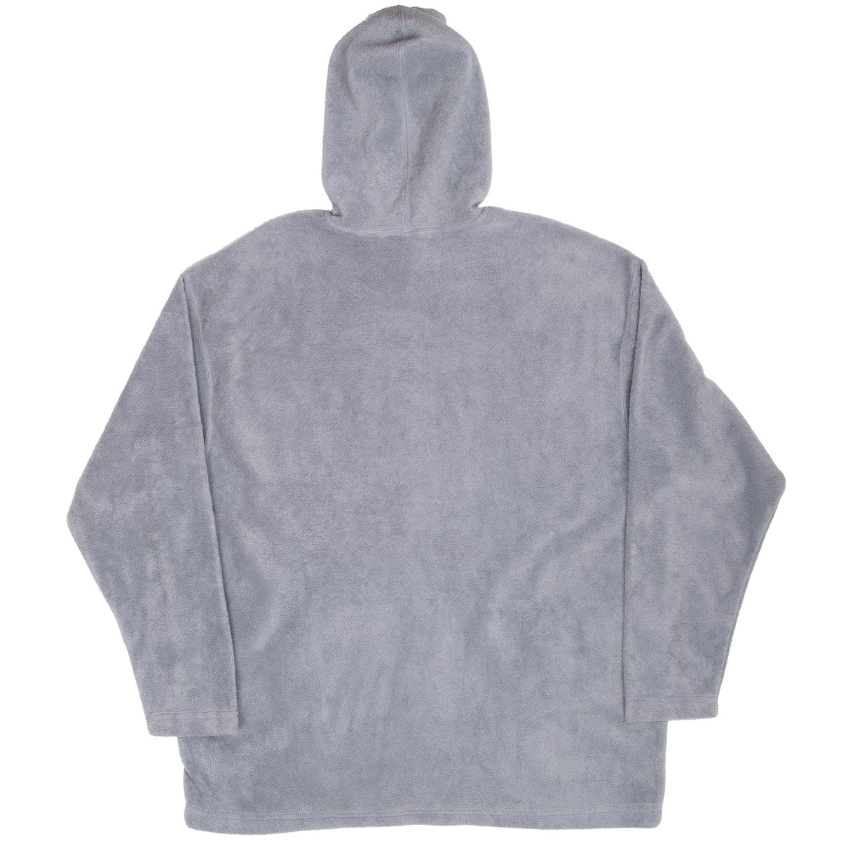 Back of grey Nike fleece hoodie with plain design