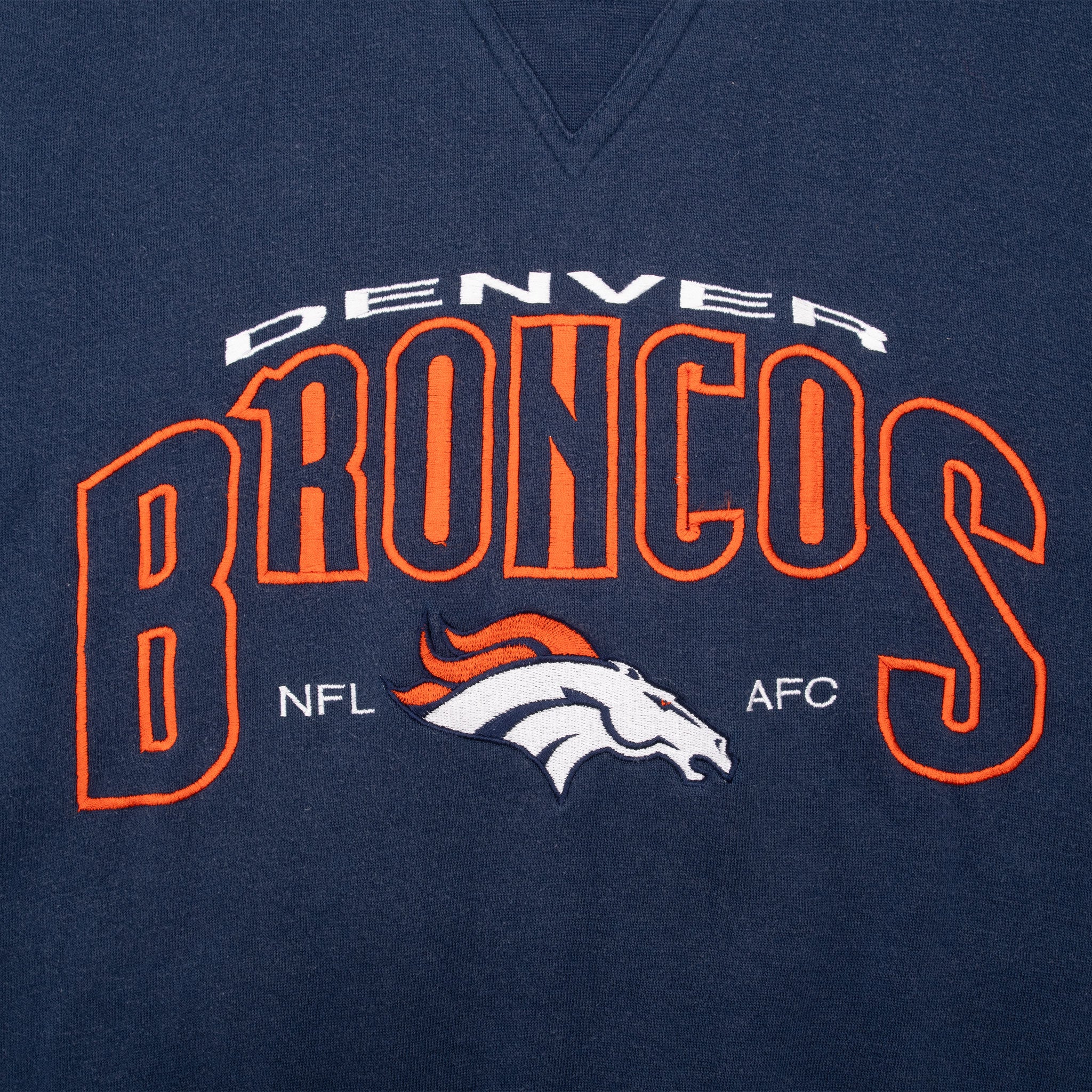 Vintage Nfl Denver Broncos Embroidered Sweatshirt 1990S Size 2XL