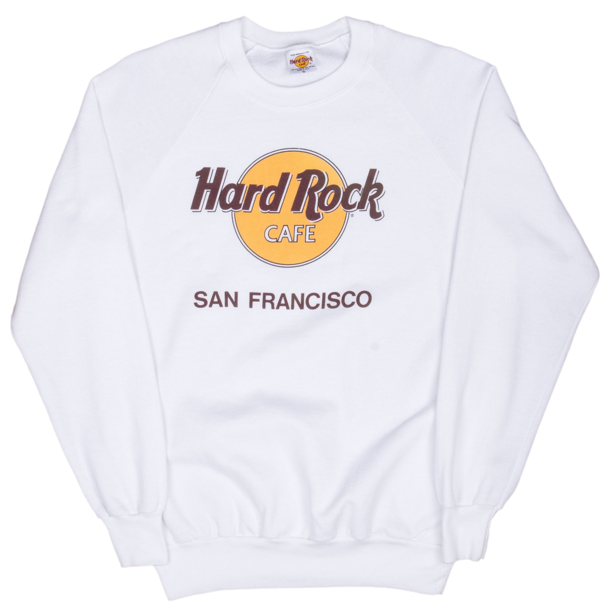 Vintage Hard Rock Cafe San Francisco White Sweatshirt 1980S Size Large