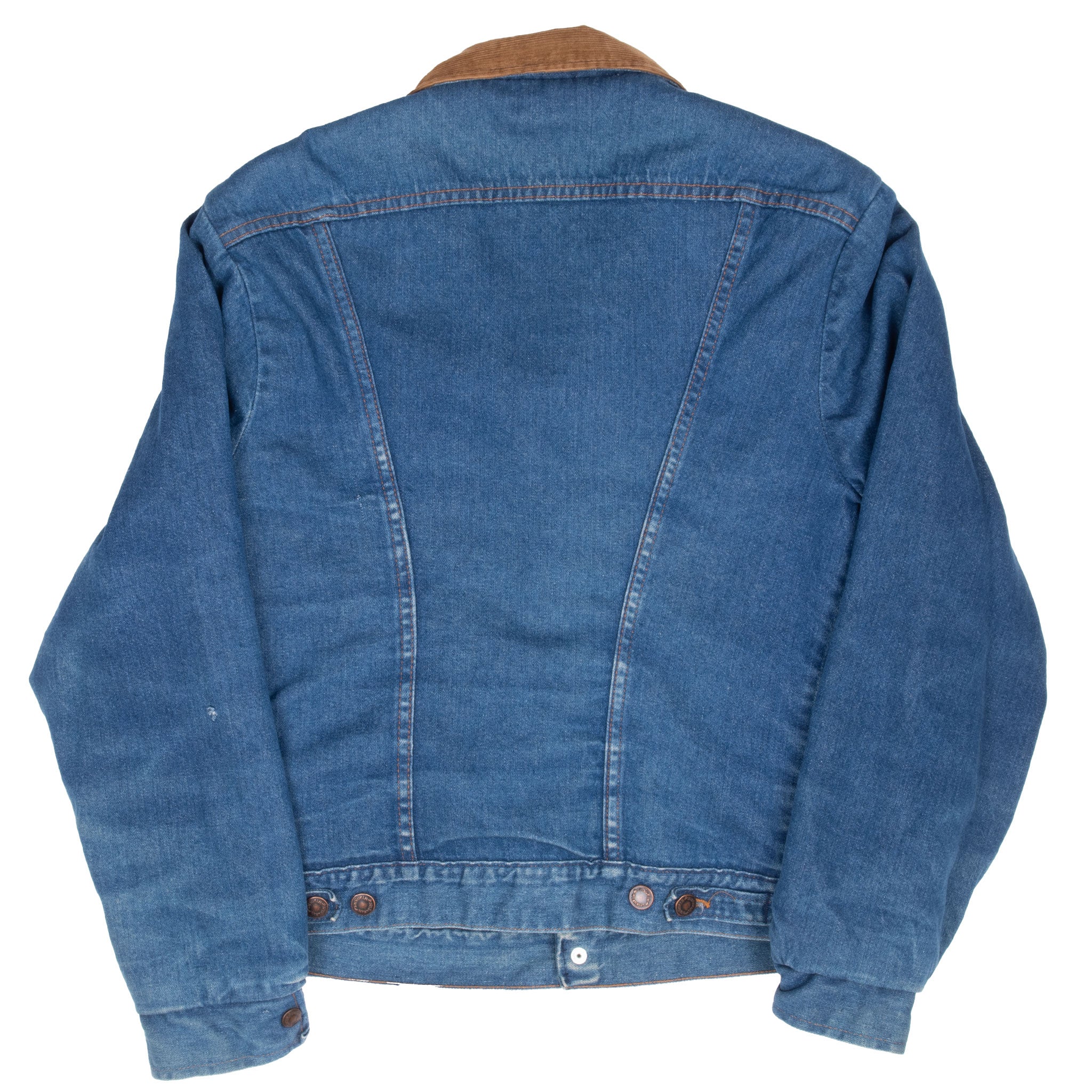 Vintage Wrangler Fur Lined Denim Jacket 74227Nv 1970S Size 38 Made In Usa