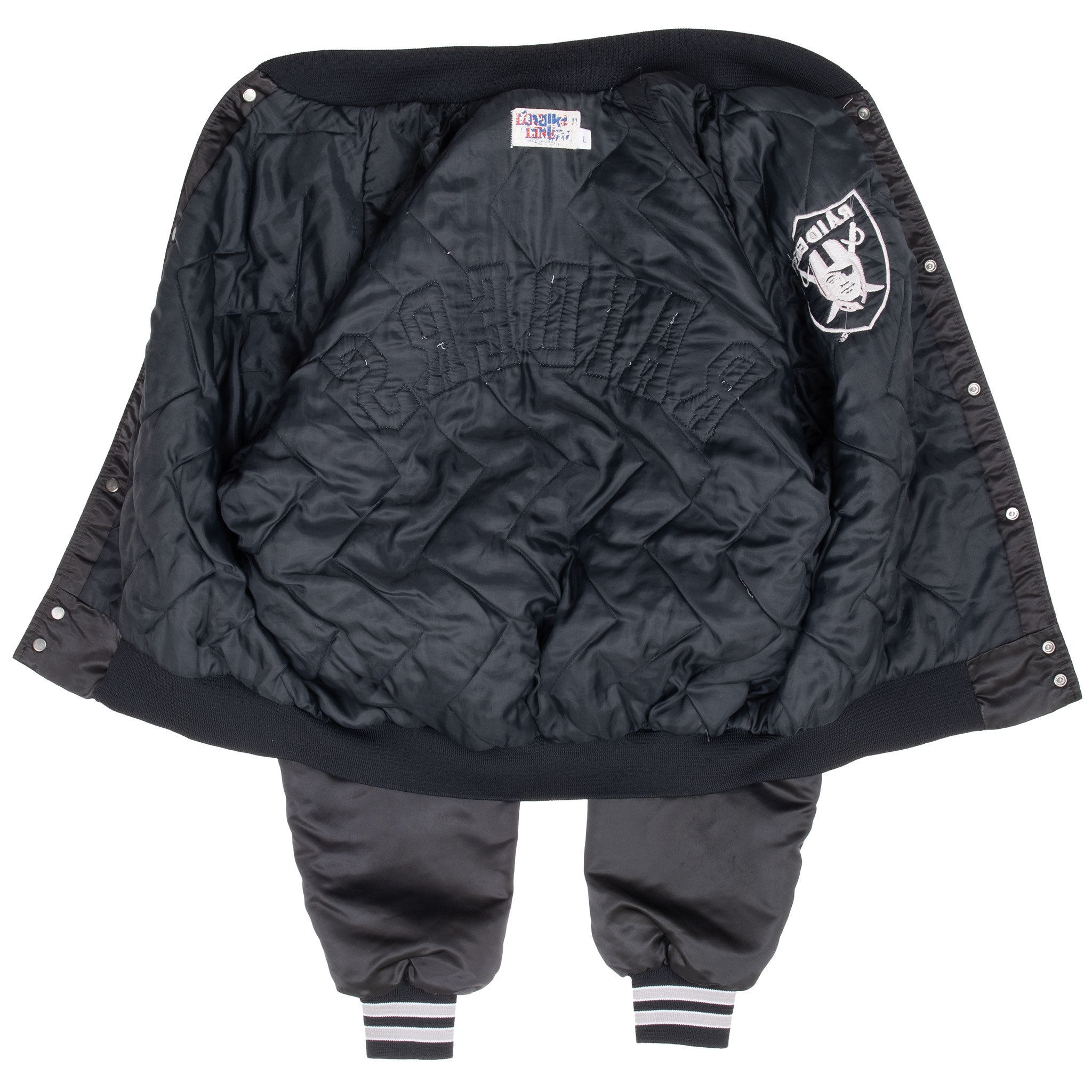 Vintage Nfl Los Angeles Raiders Chalk Line Jacket 1990S Size Large Made In Usa