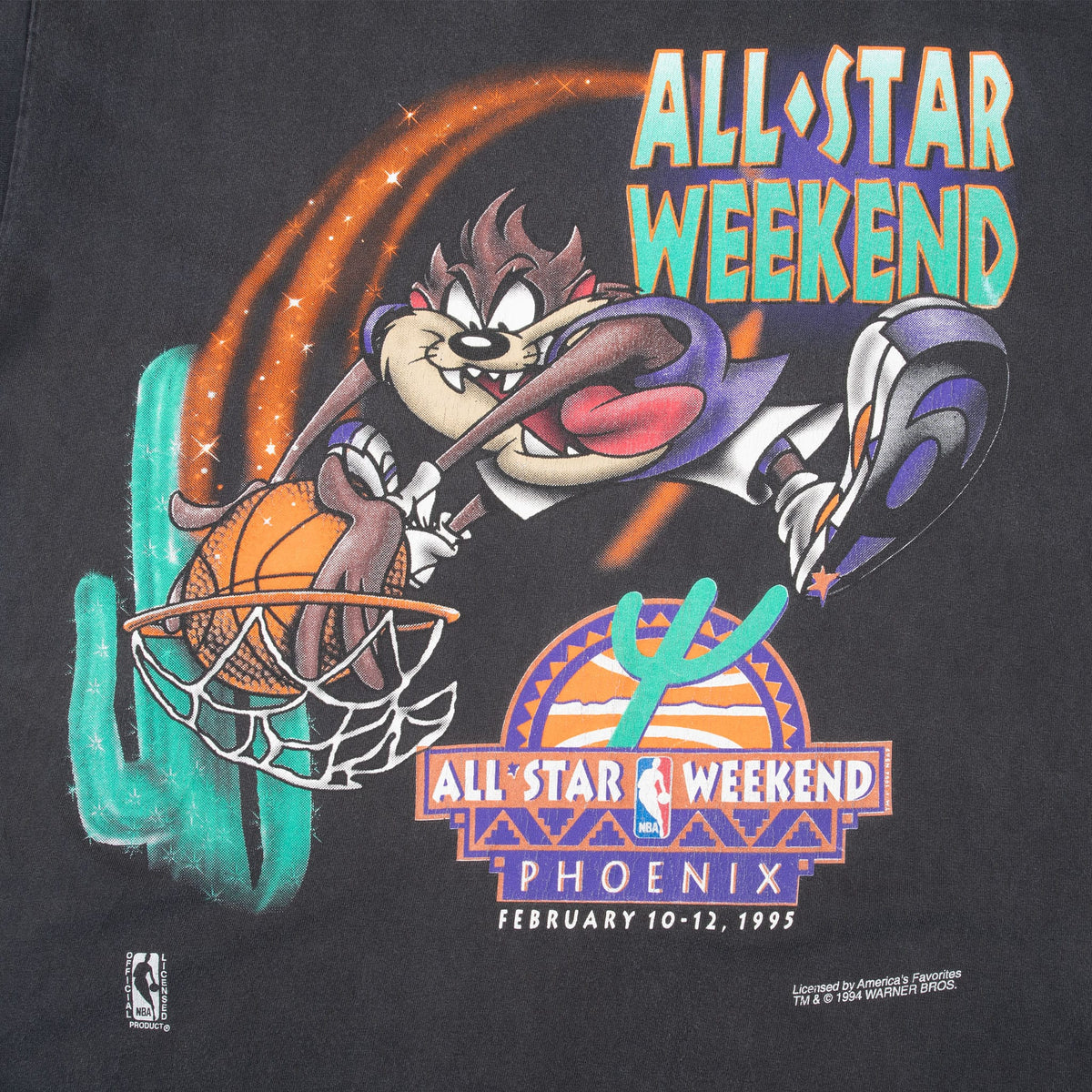 Taz dunking basketball graphic for NBA All-Star Weekend Phoenix, February 10–12, 1995
