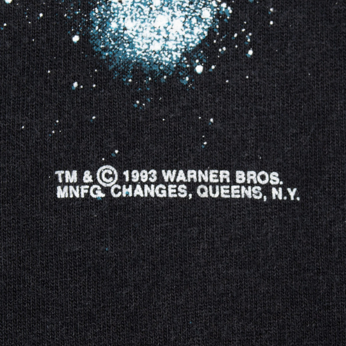 Close-up of 1993 Warner Bros. copyright print beneath the front graphic