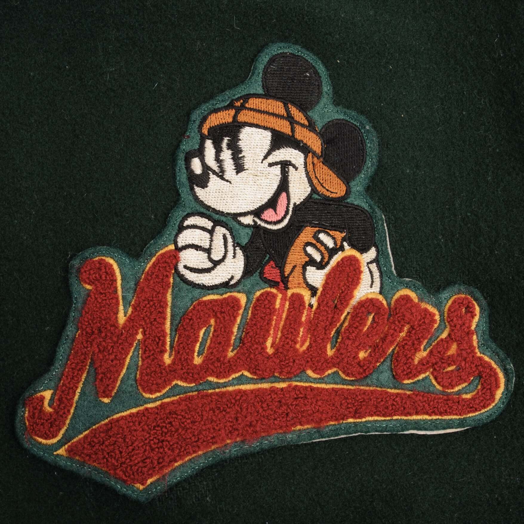 Vintage Disney Mickey Mouse Pigskin Maulers Football Wool Varsity Jacket 1990S Size Medium