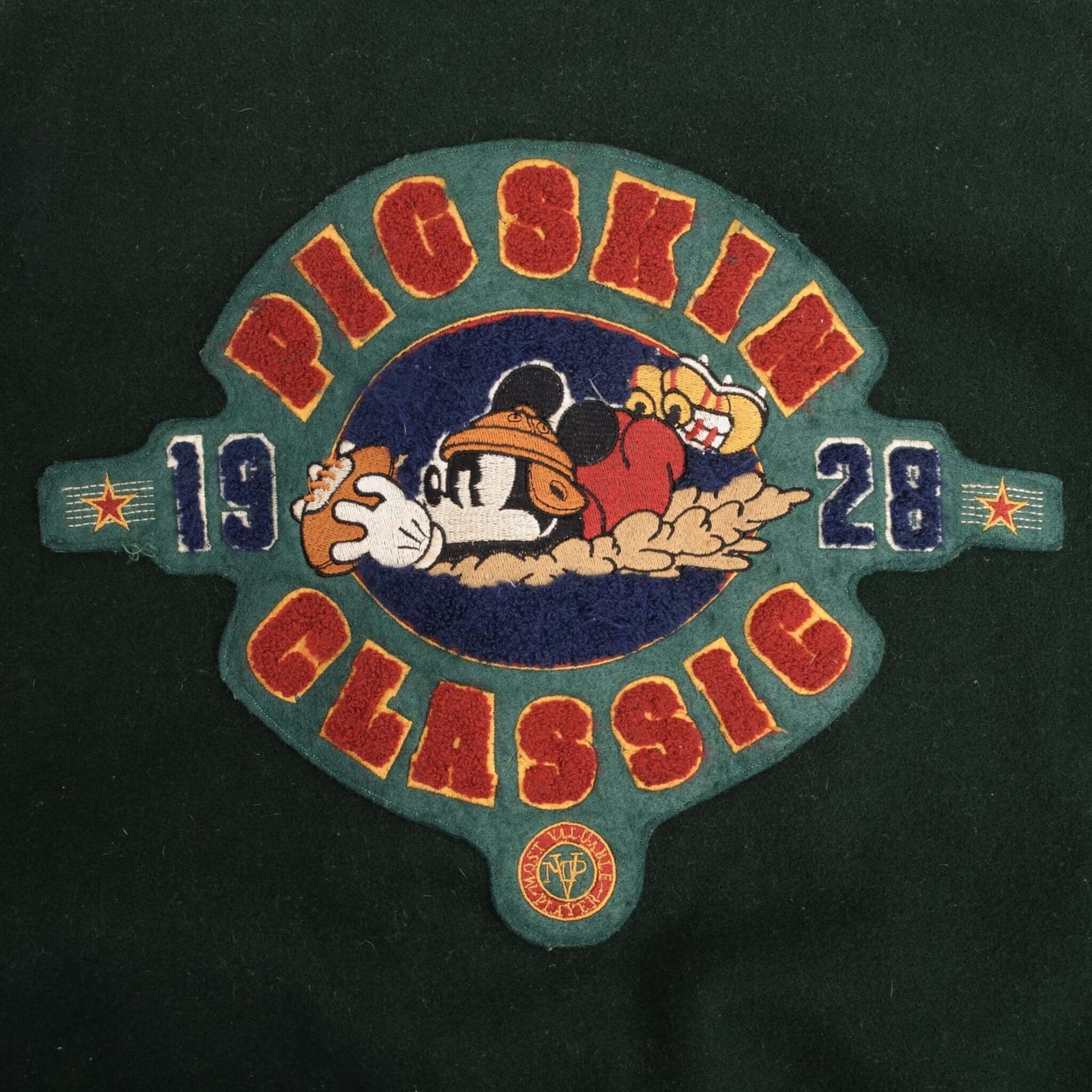 Vintage Disney Mickey Mouse Pigskin Maulers Football Wool Varsity Jacket 1990S Size Medium