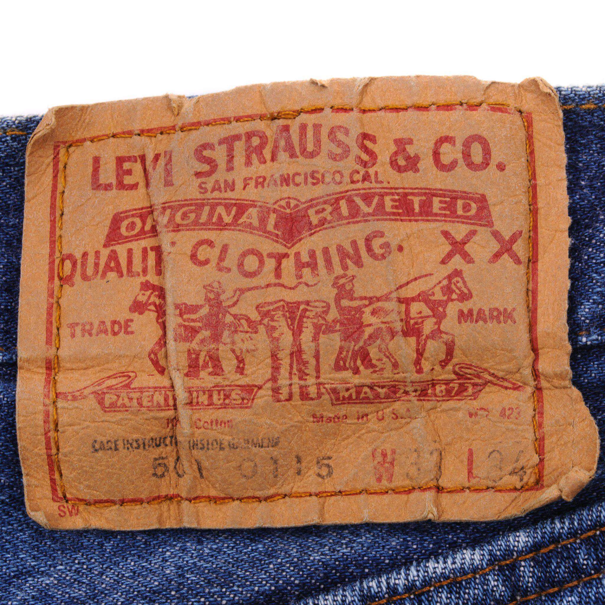 VINTAGE LEVIS 501 JEANS INDIGO 1970-1985 SIZE W38 L33 MADE IN USA