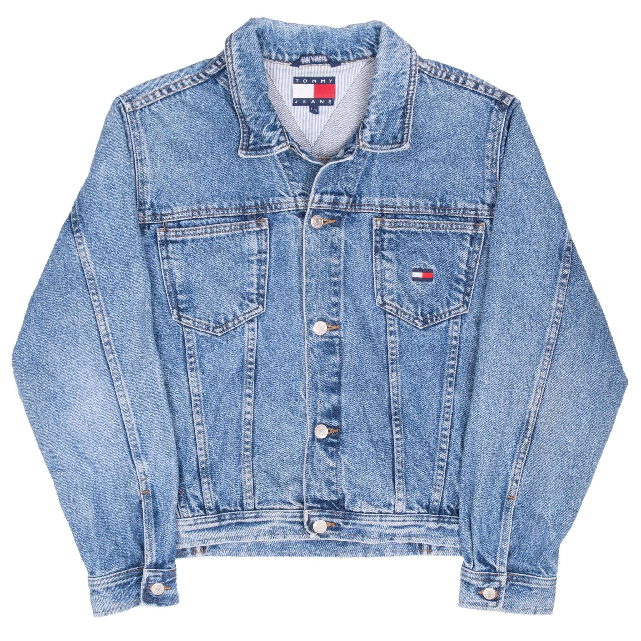 Vintage Tommy Hilfiger Blue Denim Jacket 1990S Size Large