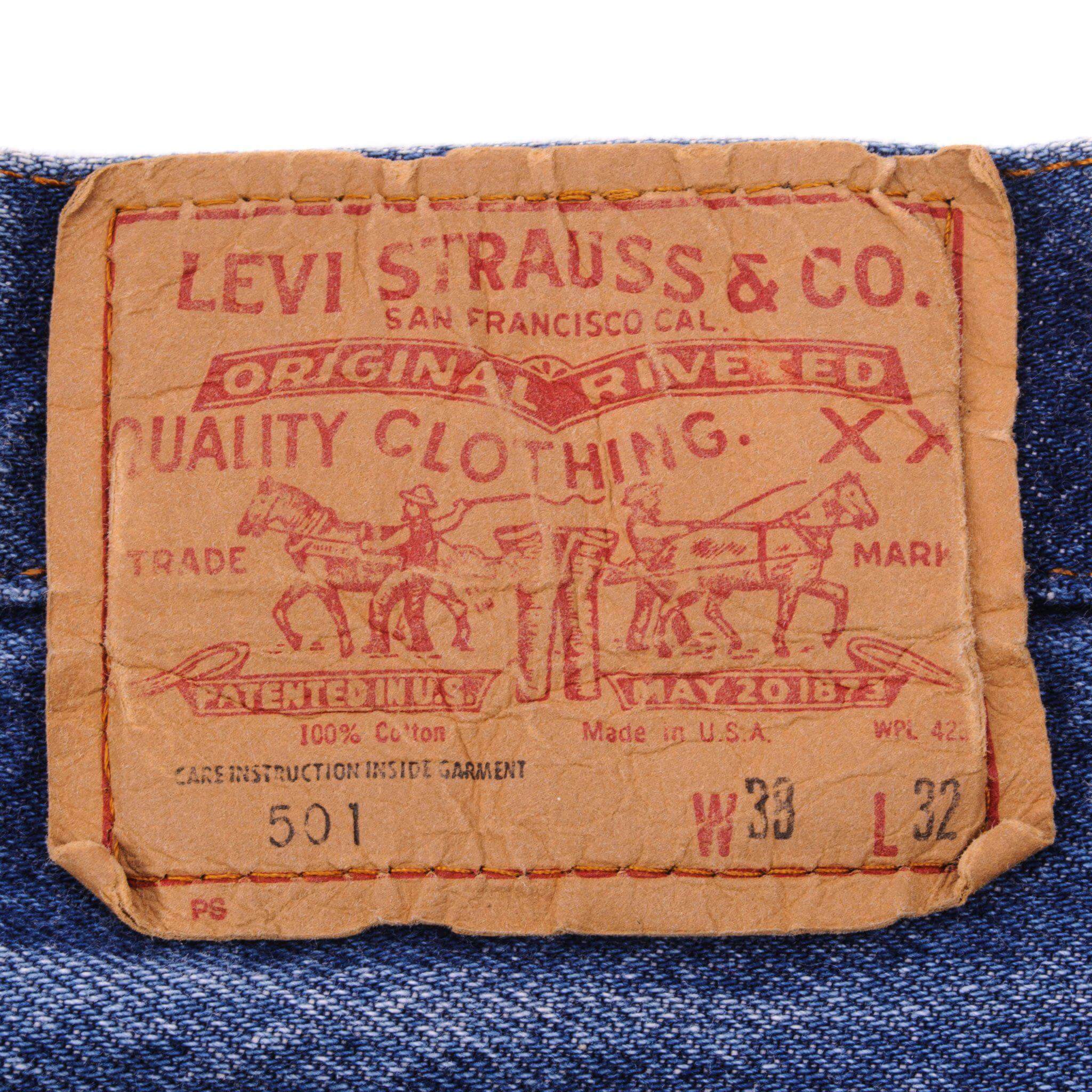 VINTAGE LEVIS 501 JEANS INDIGO 1970-1985 SIZE W34 L28 MADE IN USA