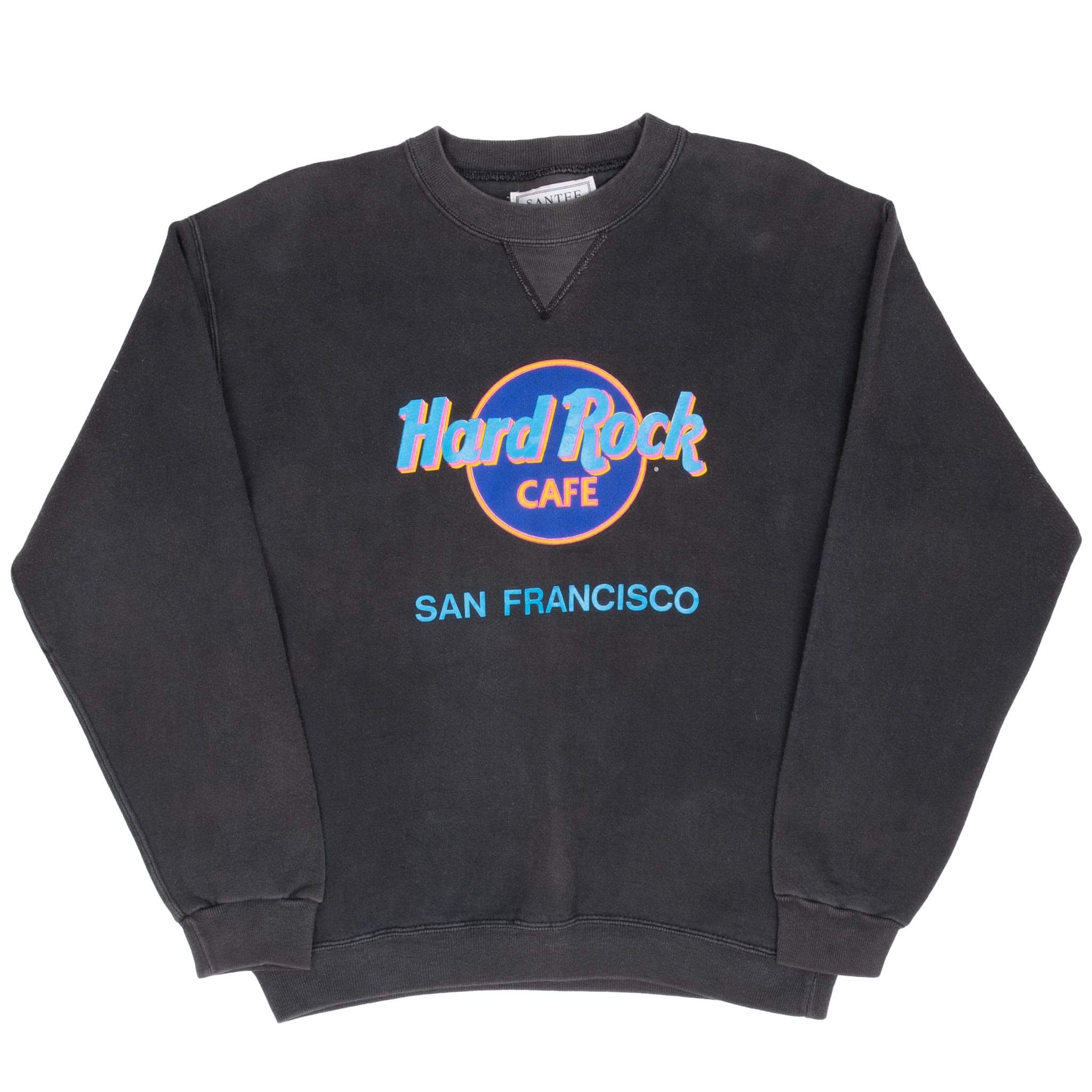 Vintage Hard Rock Cafe San Francisco Black Sweatshirt 1990S Size Medium Made In Usa