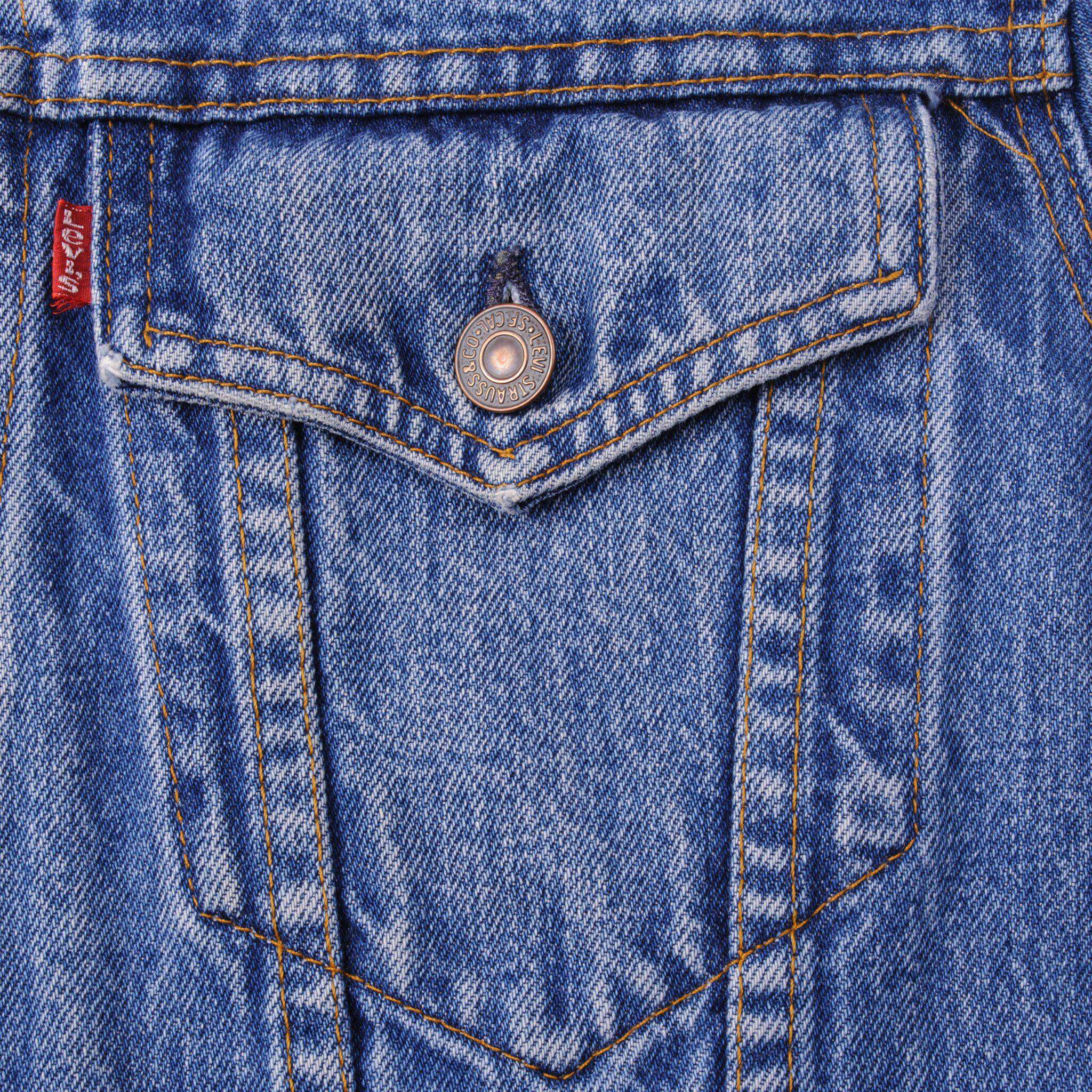 VINTAGE LEVIS TYPE 3 JACKET 2 POCKETS SINGLE STITCH 1980S SIZE 40 MADE IN USA