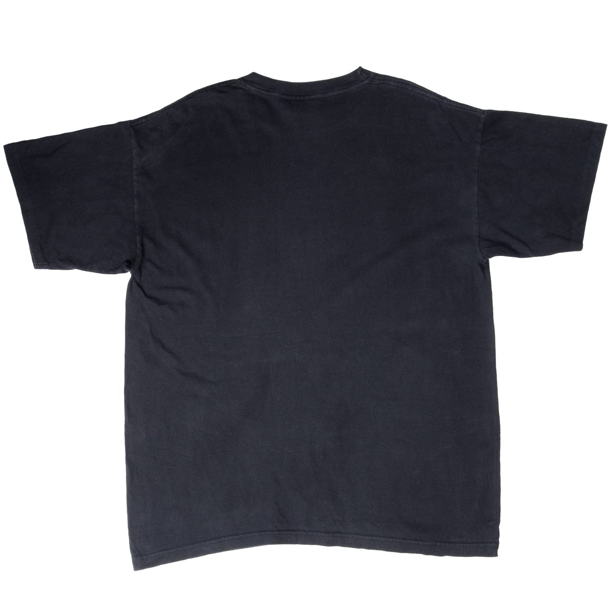 Back of black KISS short-sleeve T-shirt with no graphic