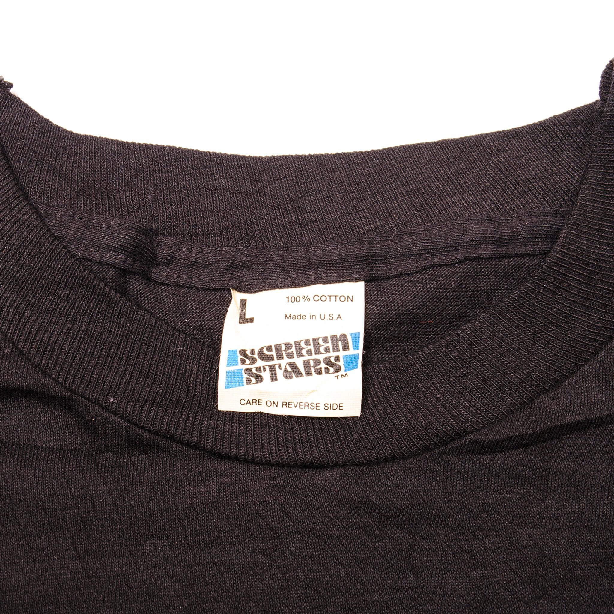 Vintage The Who American Tour '82 Screen Stars Blue Label Tee Shirt 1982 Size S Made in USA with single stitch sleeves, artwork by Petillo, Space Graphics Inc.