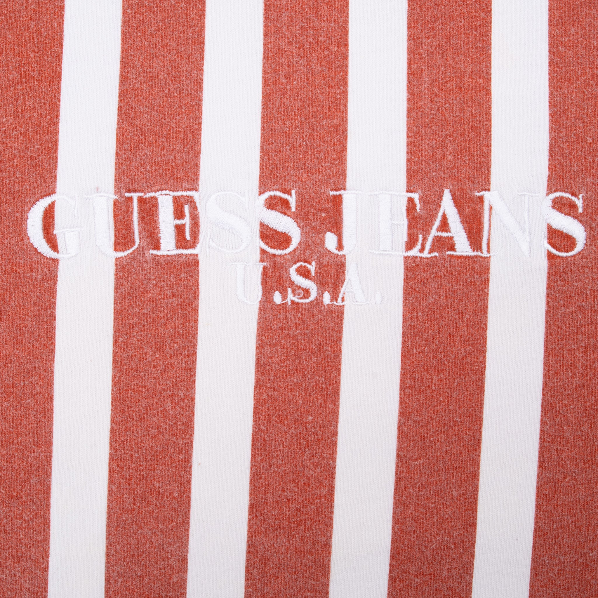 Vintage Guess Jeans Embroidered Striped Tee Shirt 1990S Size Large