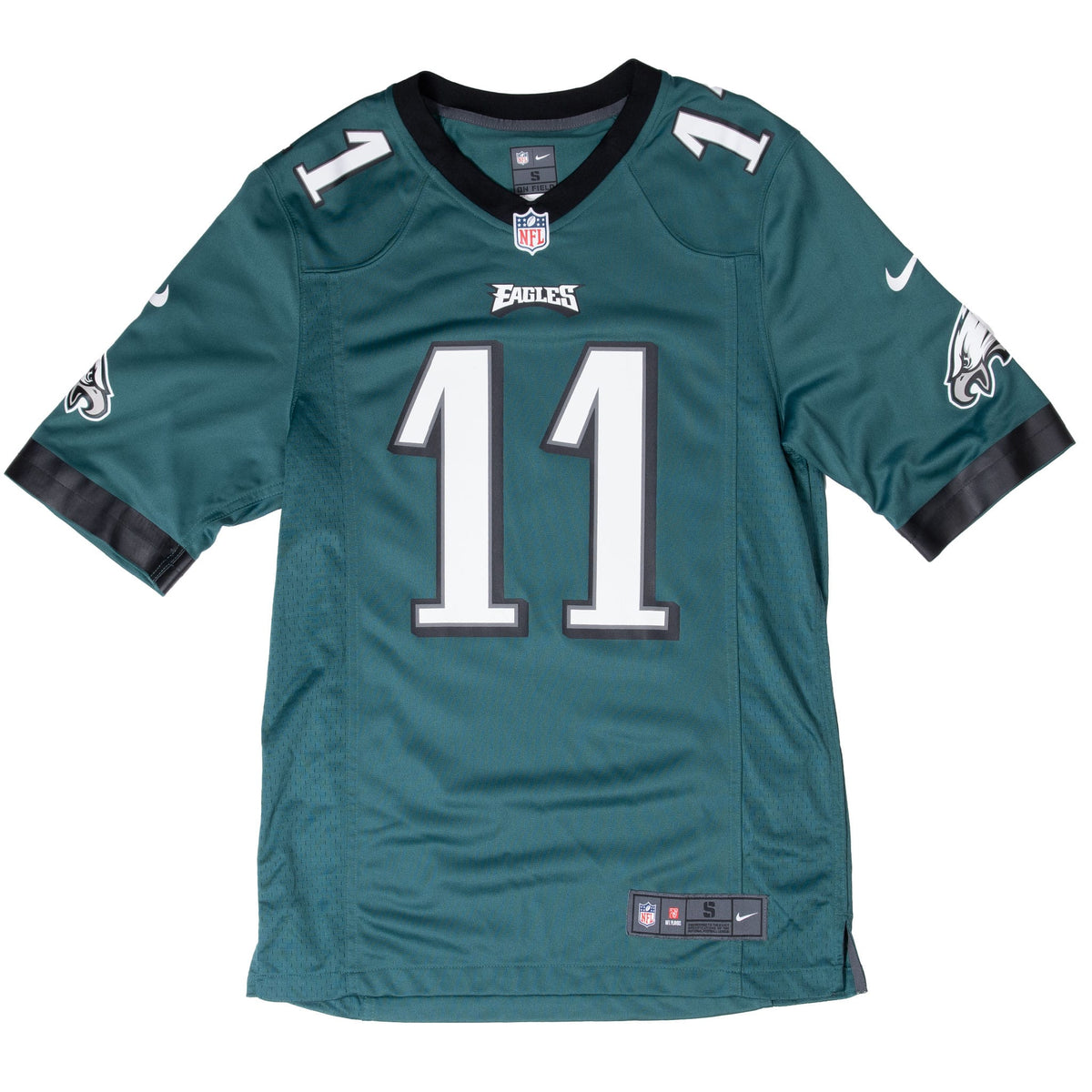 Front of green Nike Philadelphia Eagles Carson Wentz #11 jersey