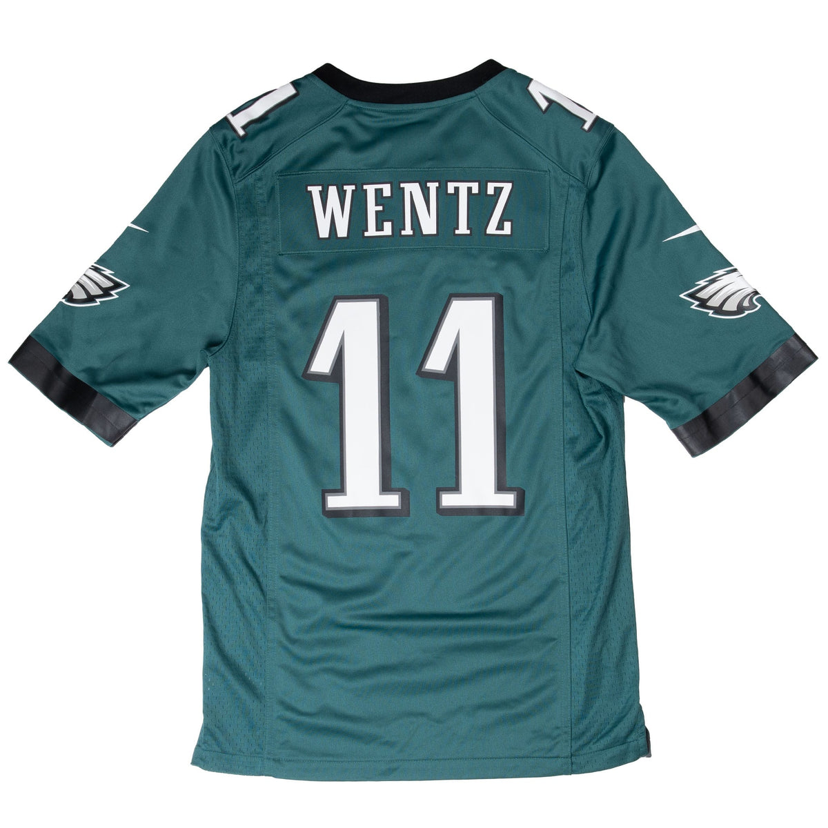 Back of green Eagles jersey with Wentz name and number 11