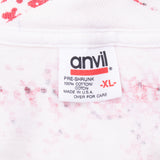 Vintage All Over Print Red Purple White Tee Shirt Size XL Made In Usa Single Stitch