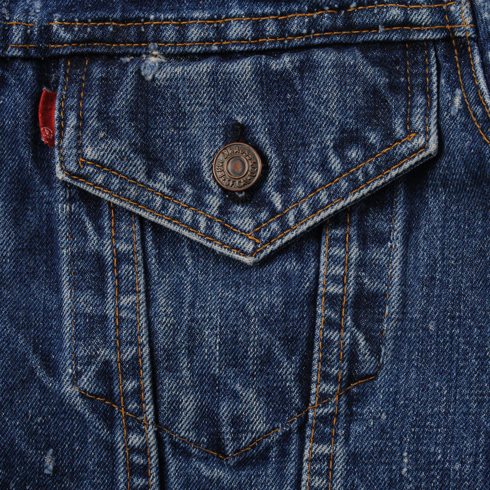 VINTAGE LEVIS TYPE 3 JACKET 2 POCKETS SINGLE STITCH SIZE 42 MADE IN USA