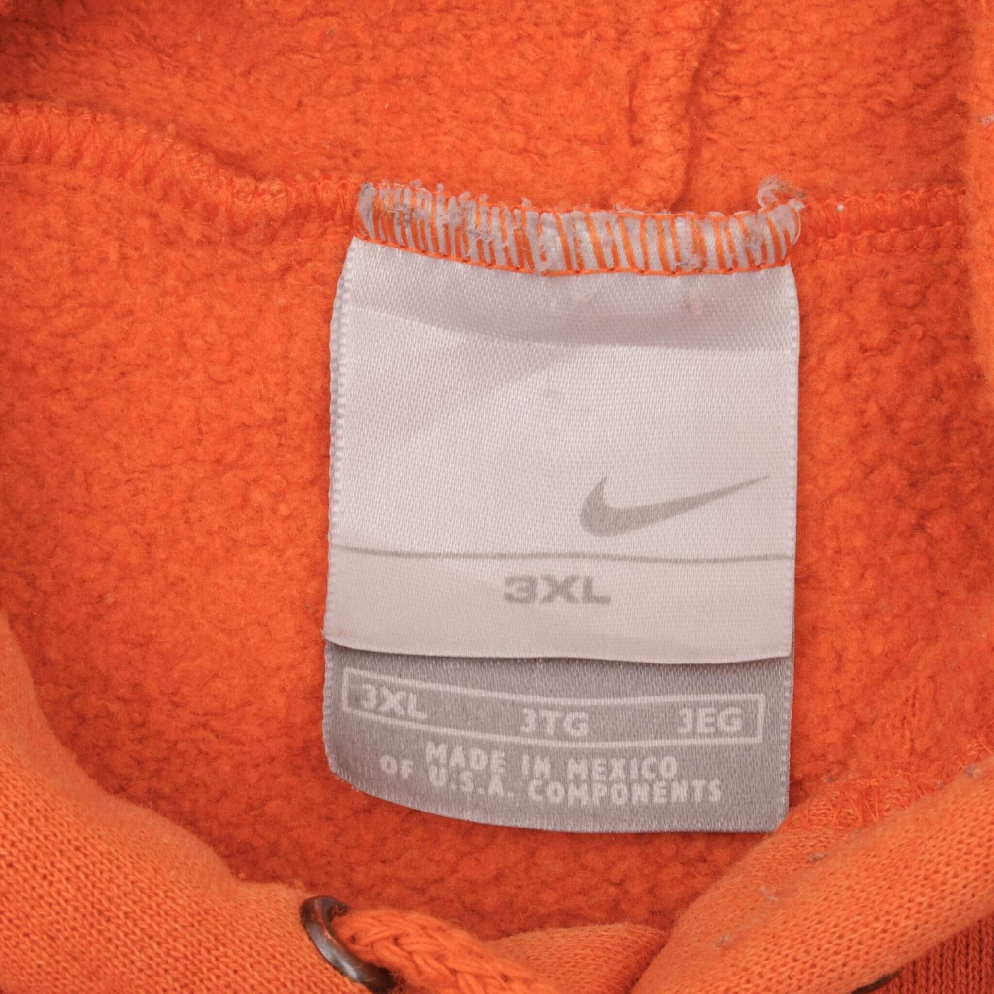 Vintage Orange Nike Center Swoosh Hoodie 2000S Size 3XL Travis Scott