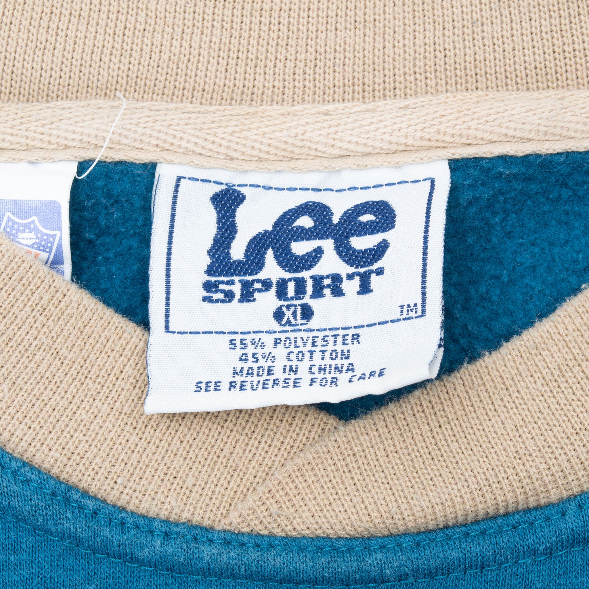 Lee Sport XL neck label inside Jacksonville Jaguars sweatshirt