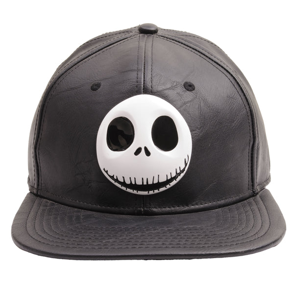 Vintage Disney Tim Burton The Nightmare Before Christmas Faux Leather Snap Back Cap 1990S