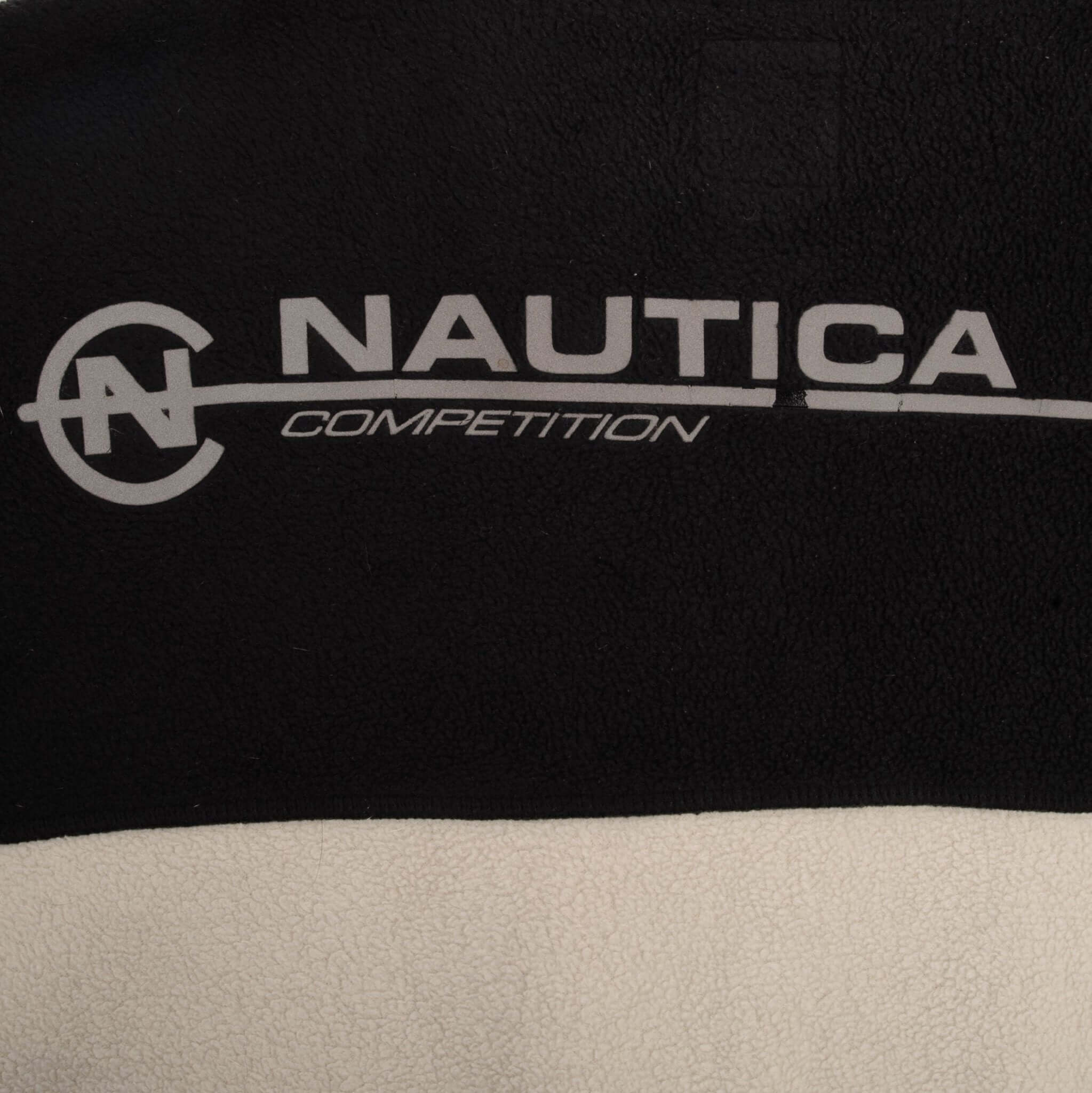 Vintage Nautica Competition Pullover Quarter Zip Fleece Jacket 1990S Size 2XL Made In Usa
