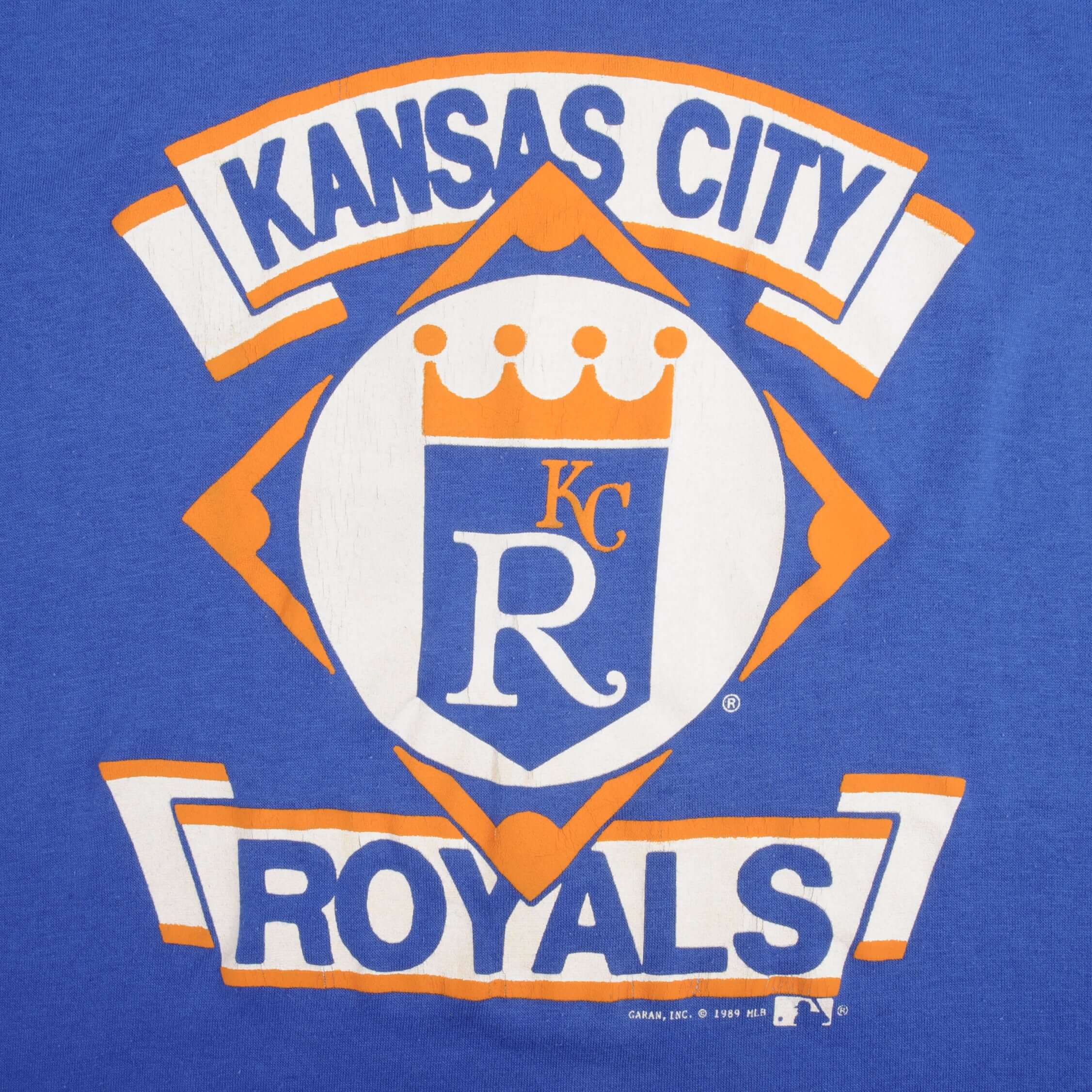 Vintage MLB Kansas City Royals 1989 Tee Shirt Size Medium Made In USA With Single Stitch Sleeves