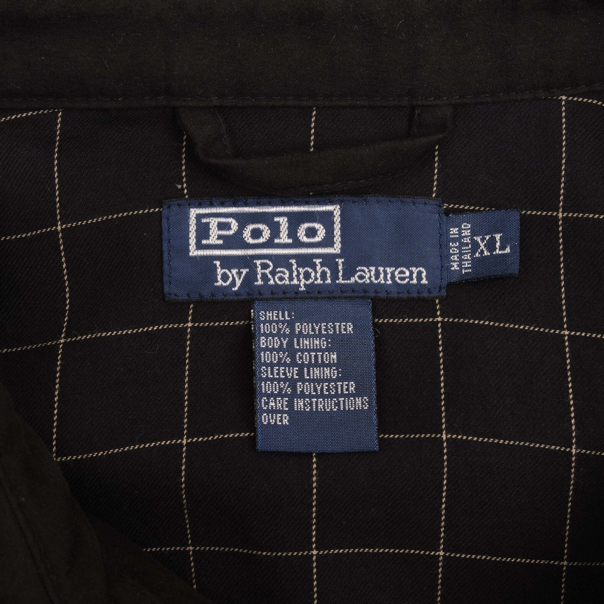 Vintage Polo Ralph Lauren Black Harrington Golf Jacket 1990S Size XL