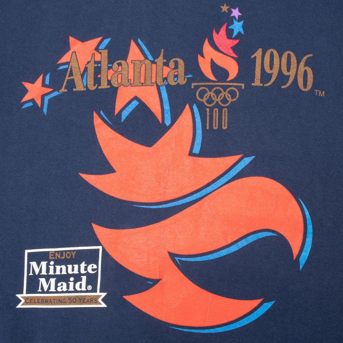 Close-up of Atlanta 1996 Olympic Games and Minute Maid front graphic