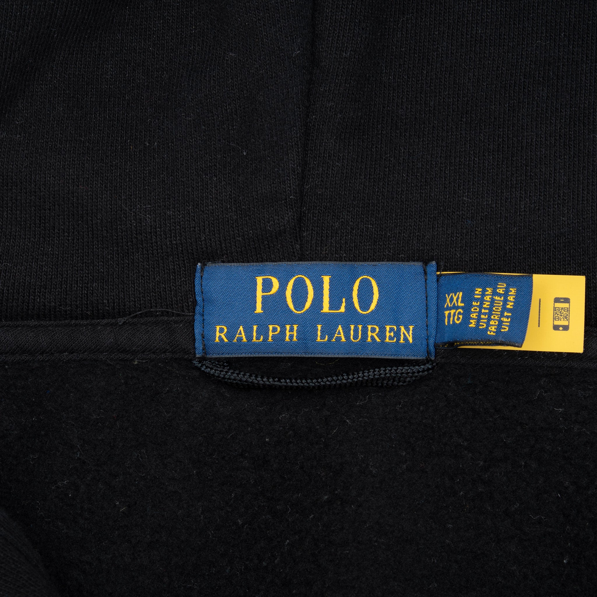 Vintage Ralph Lauren Button Up Black And Grey Hoodie Sweatshirt Size 2XL