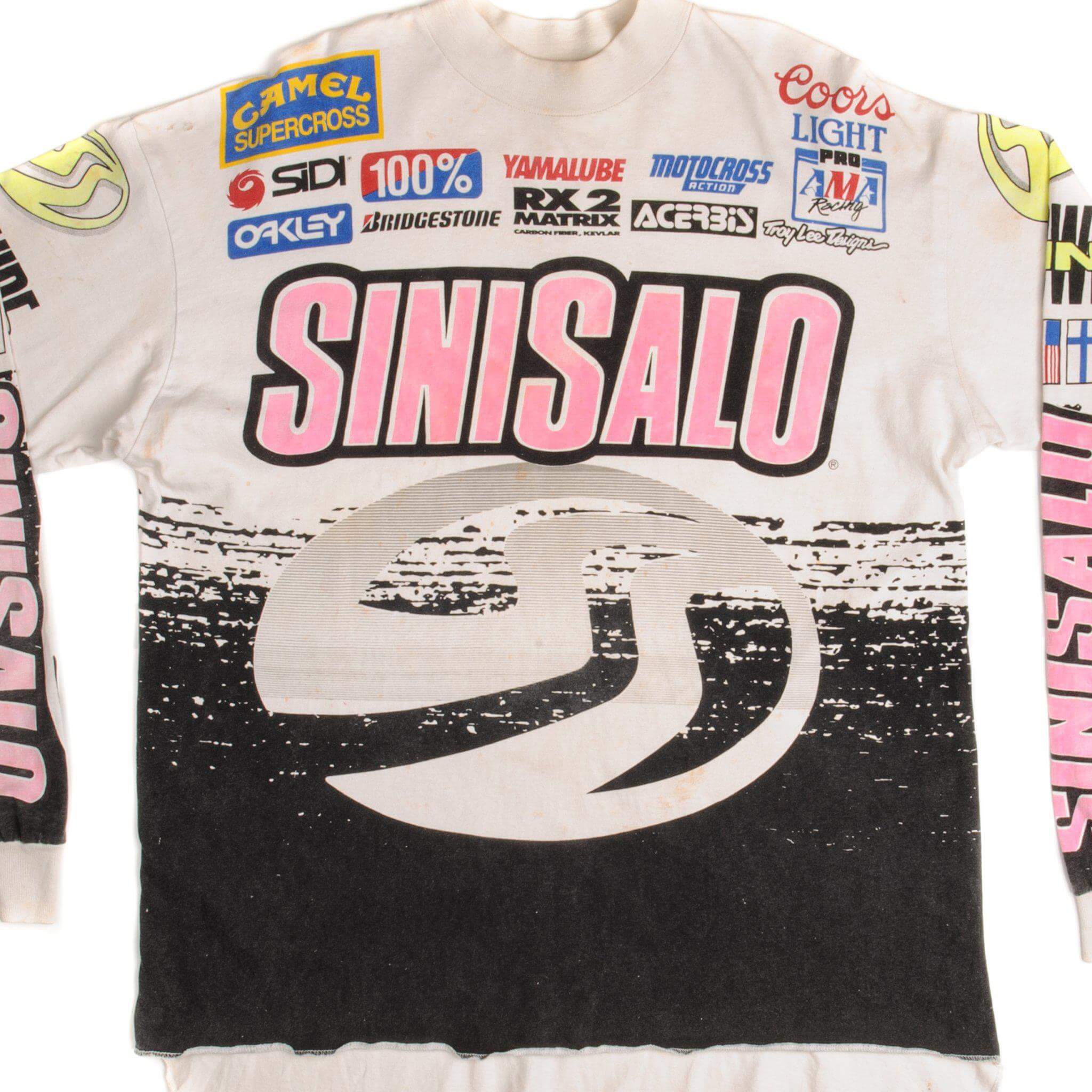 VINTAGE SINISALO MOTOCROSS MX 1980s LONG SLEEVES TEE SHIRT SIZE XL