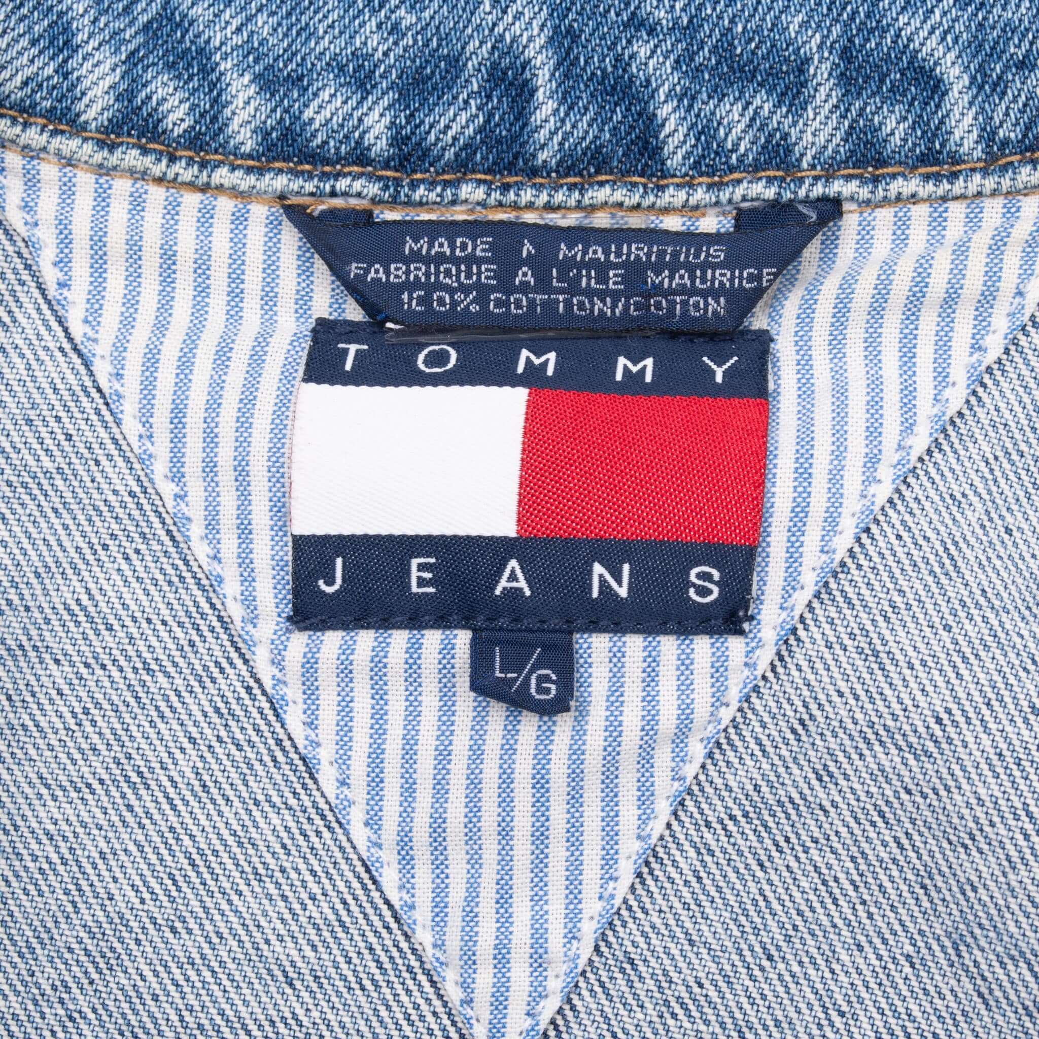 Vintage Tommy Hilfiger Blue Denim Jacket 1990S Size Large