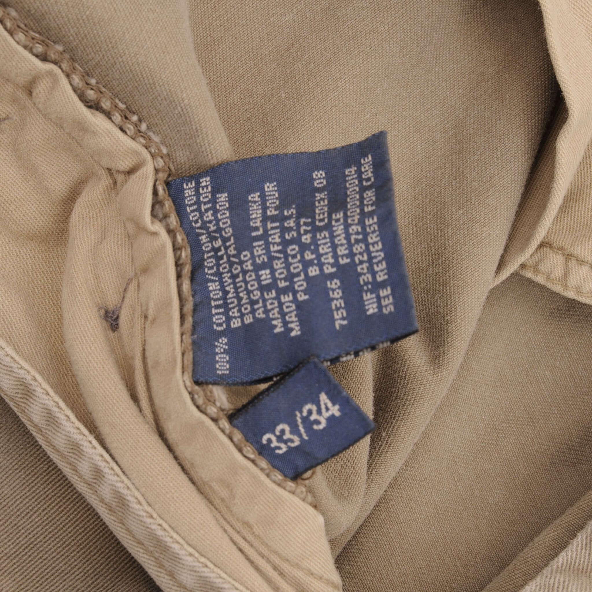 VINTAGE POLO RALPH LAUREN CARGO PANTS 1990S SIZE 33X34 DEADSTOCK