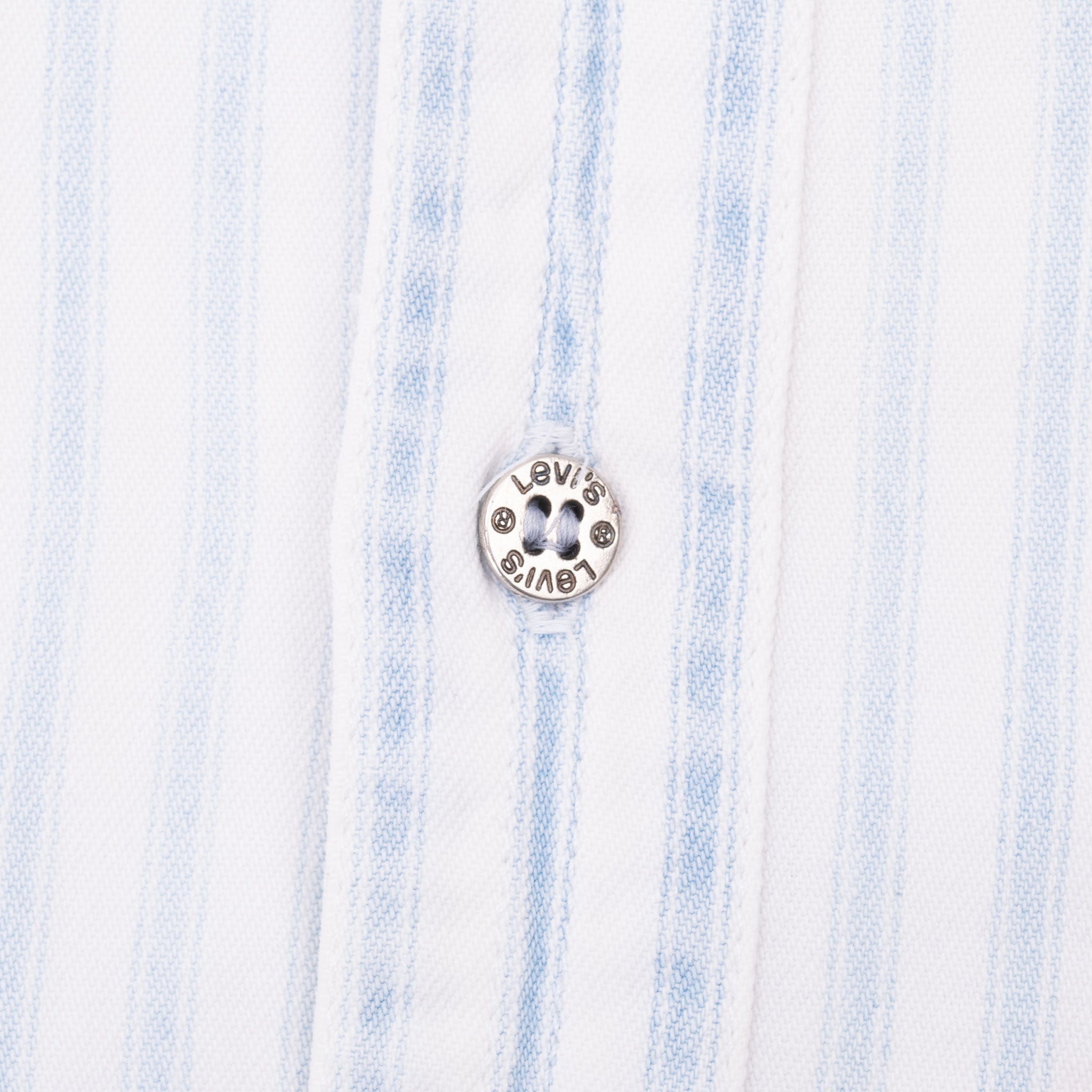 Vintage Levis Blue And White Striped Pocket Shirt 1990S Size Large