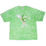 Vintage Green M&M's Chocolate Tie Dye Tee Shirt 2000S Size 2XL