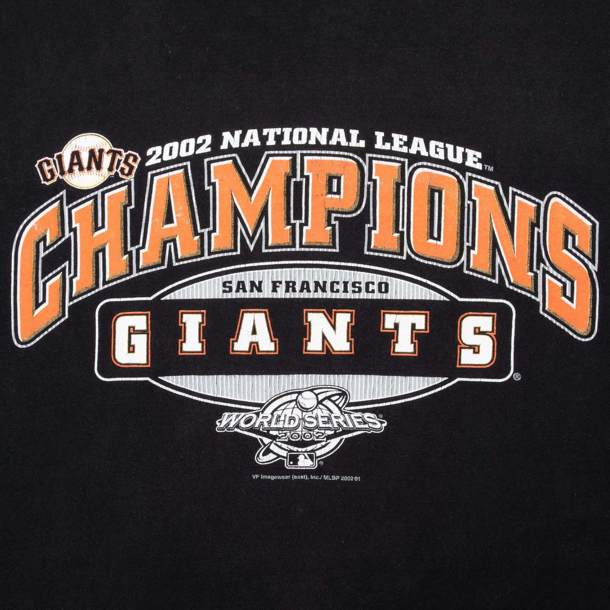 Vintage Mlb San Francisco Giants World Series 2002 Black Tee Shirt Size XL