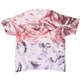 Vintage All Over Print Red Purple White Tee Shirt Size XL Made In Usa Single Stitch