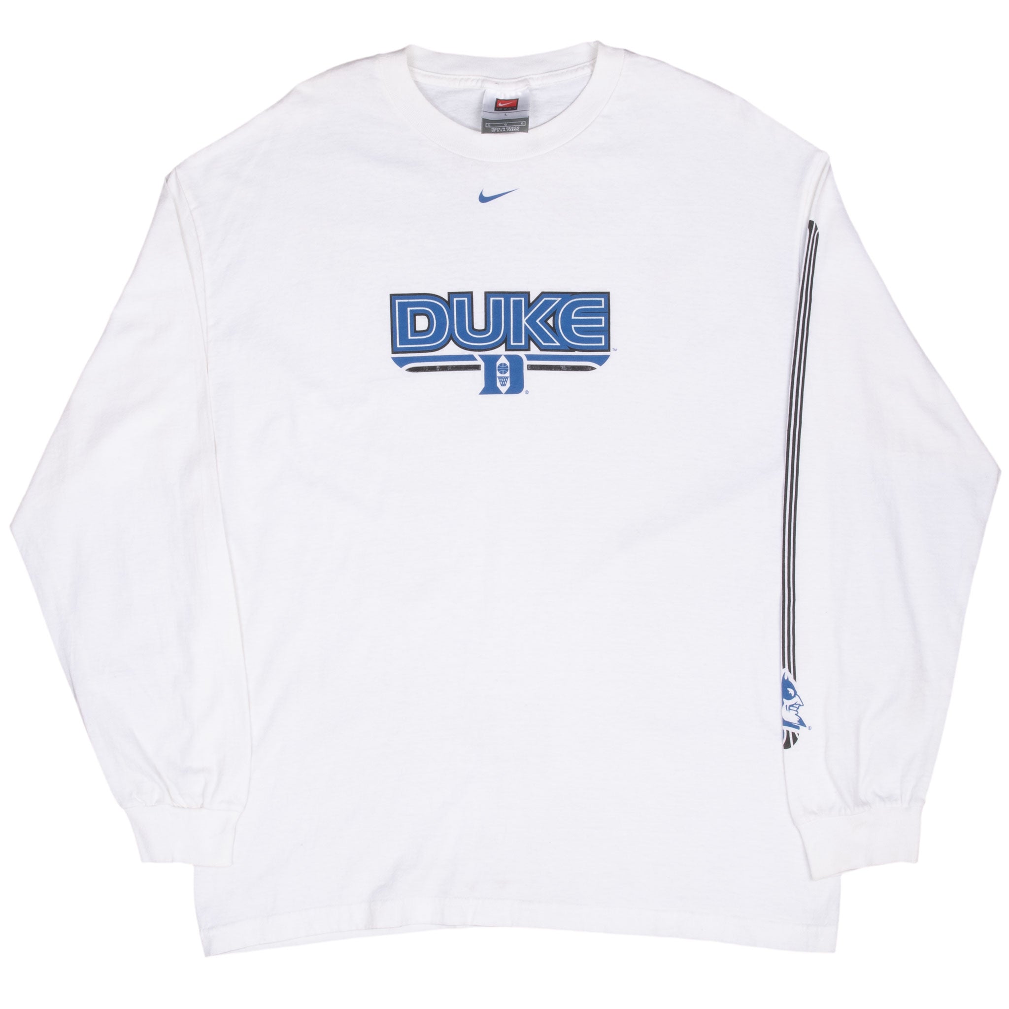Vintage Nike Center Swoosh Ncaa Duke Basketball Sleeve Tee Shirt 2000S Size Large