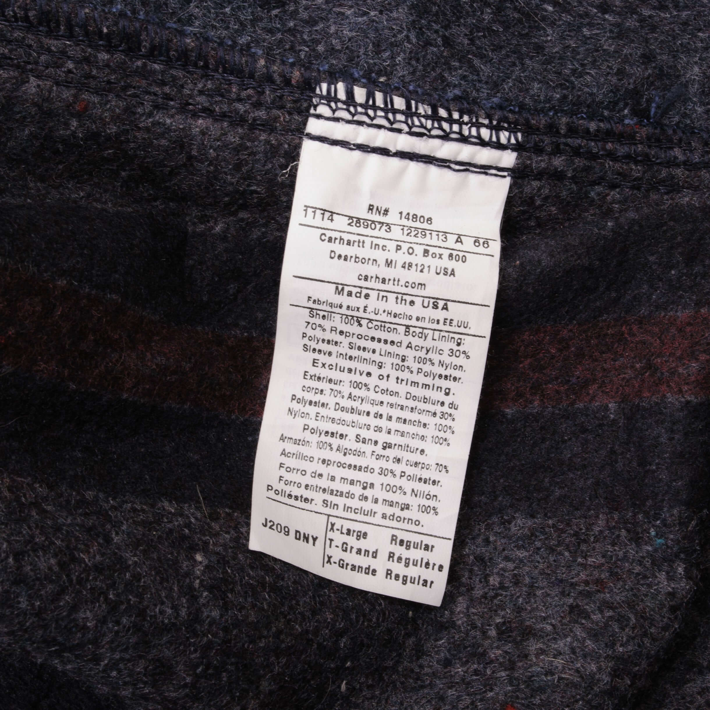 VINTAGE CARHARTT DETROIT BUDWEISER BLANKET LINED JACKET 1990S XL MADE USA